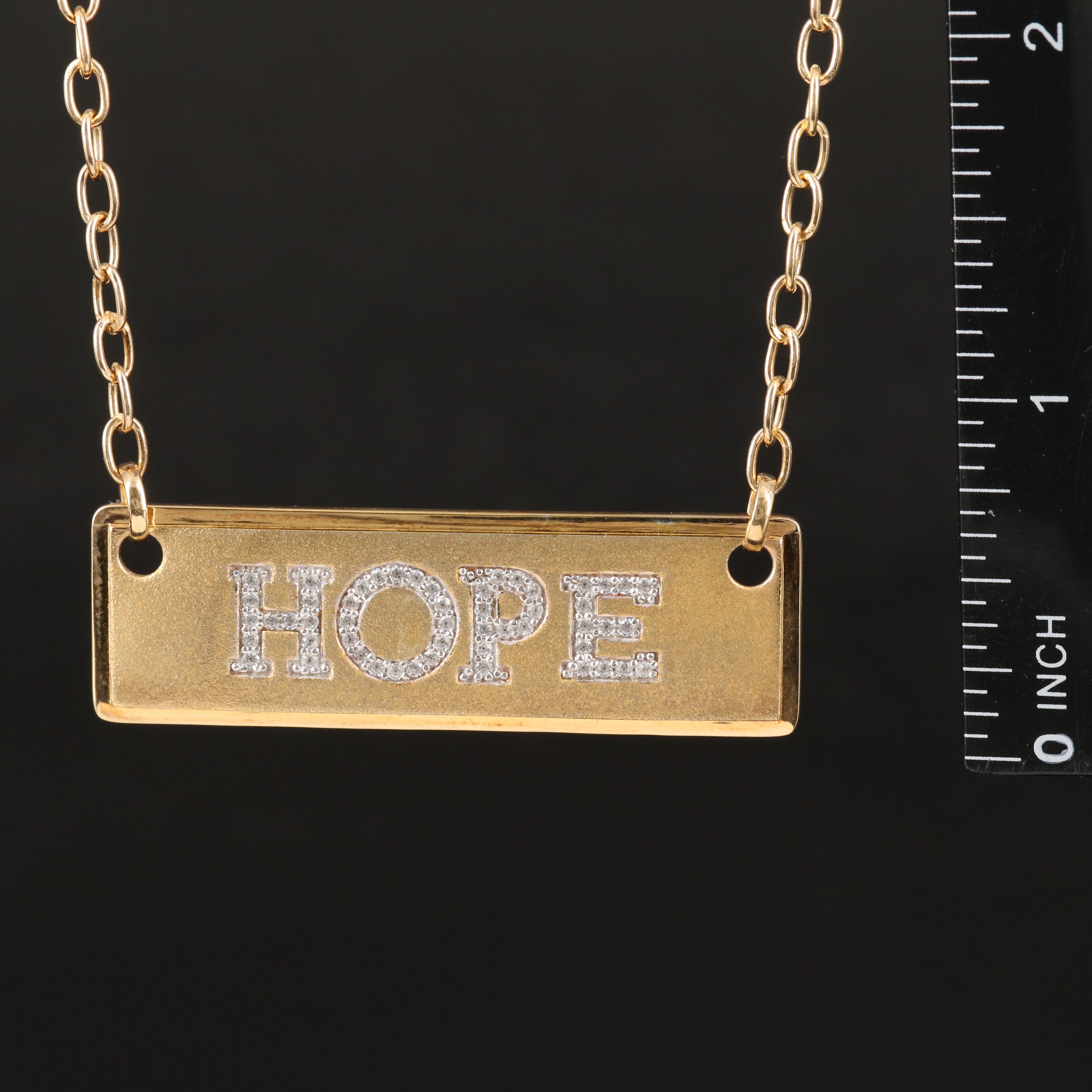 "HOPE" Zircon Necklace in Sterling