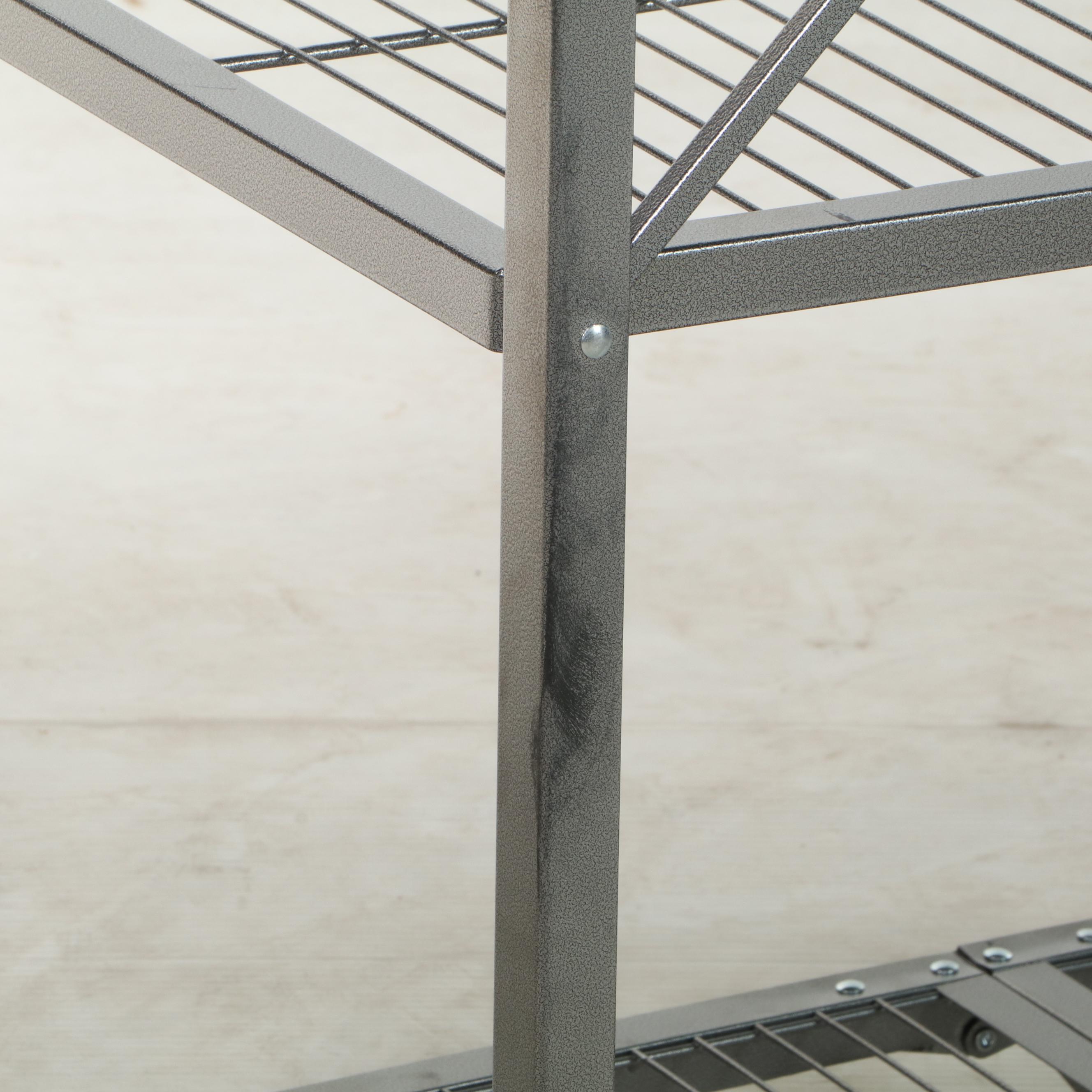 Two Origami Folding Metal Storage Shelf Units