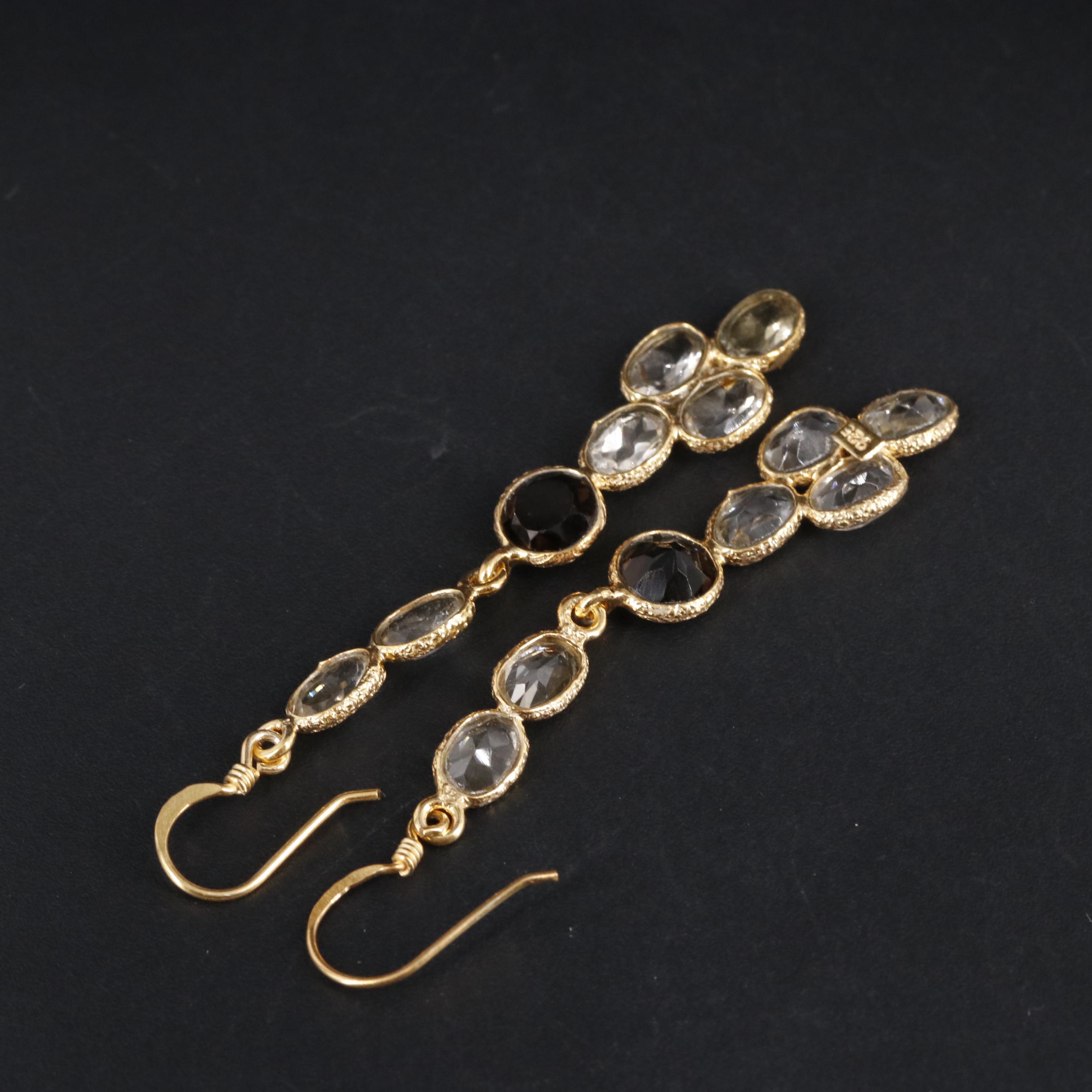 Sterling Gemstone Dangle Earrings