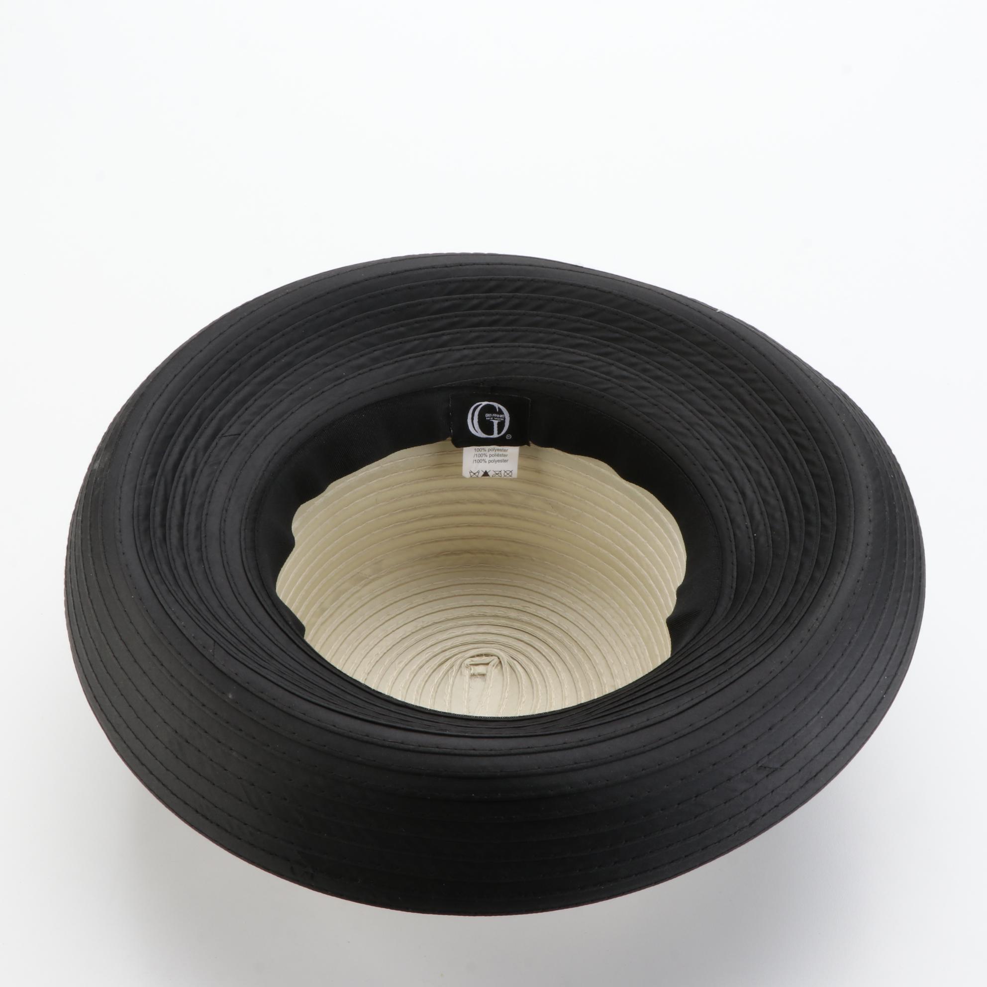 Giovannio Wide Brim Hat in Off White and Black