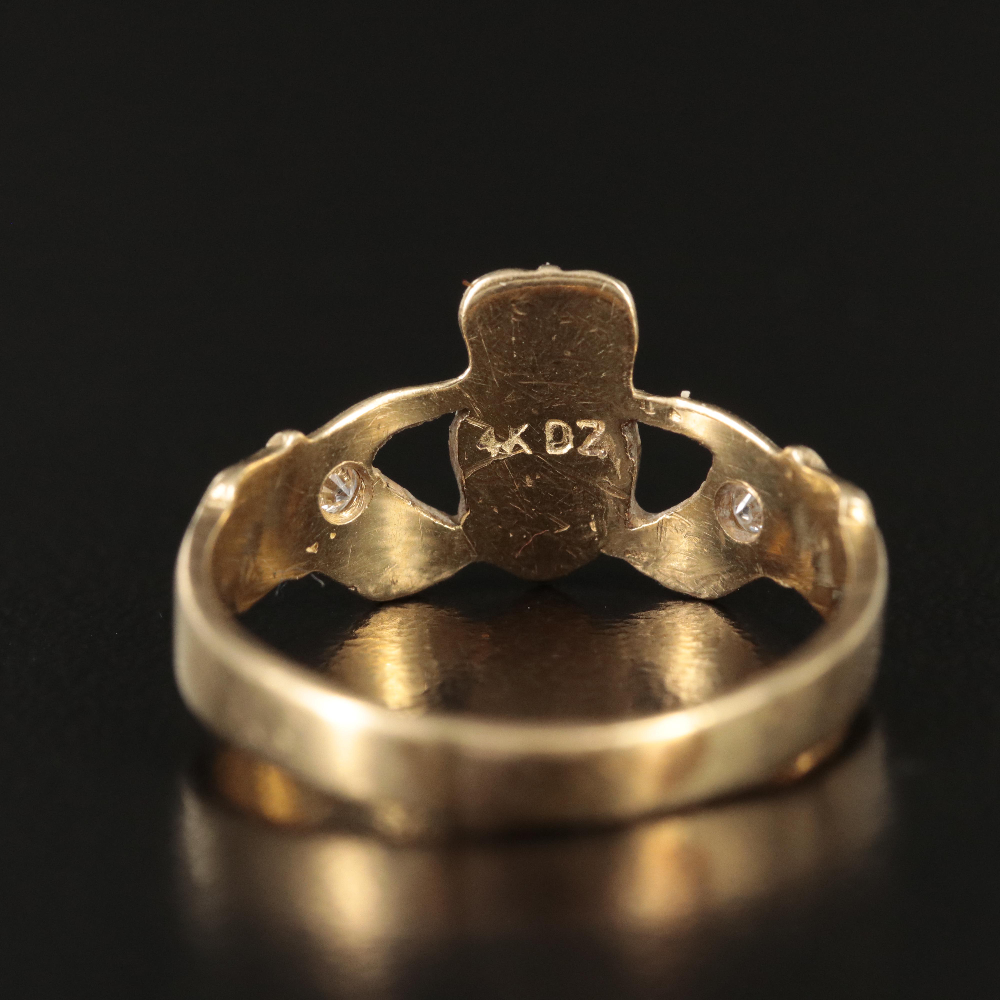 14K 0.06 CTW Diamond Claddagh Ring