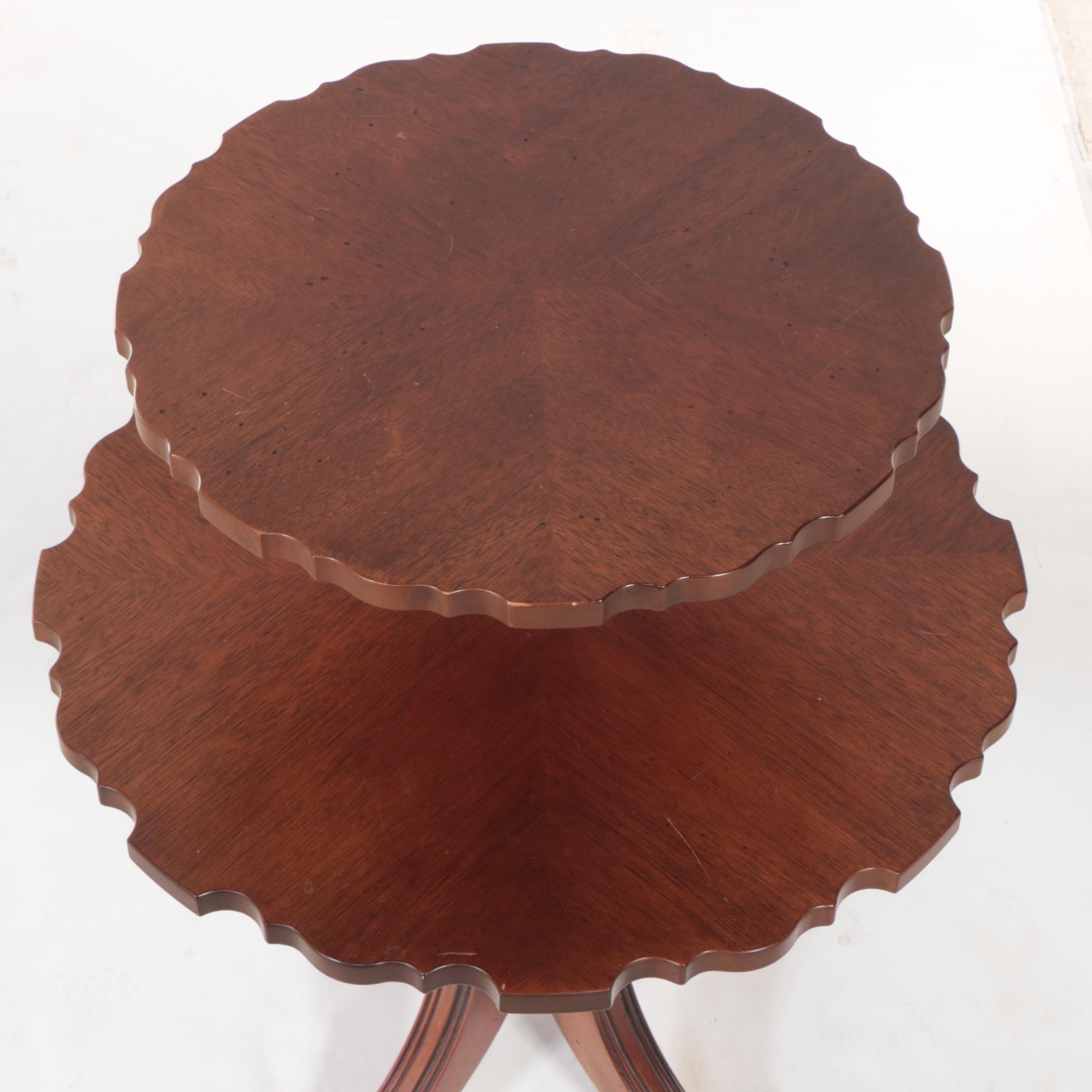 Lane Classical Style Mahogany and Maple Two-Tier Dumbwaiter