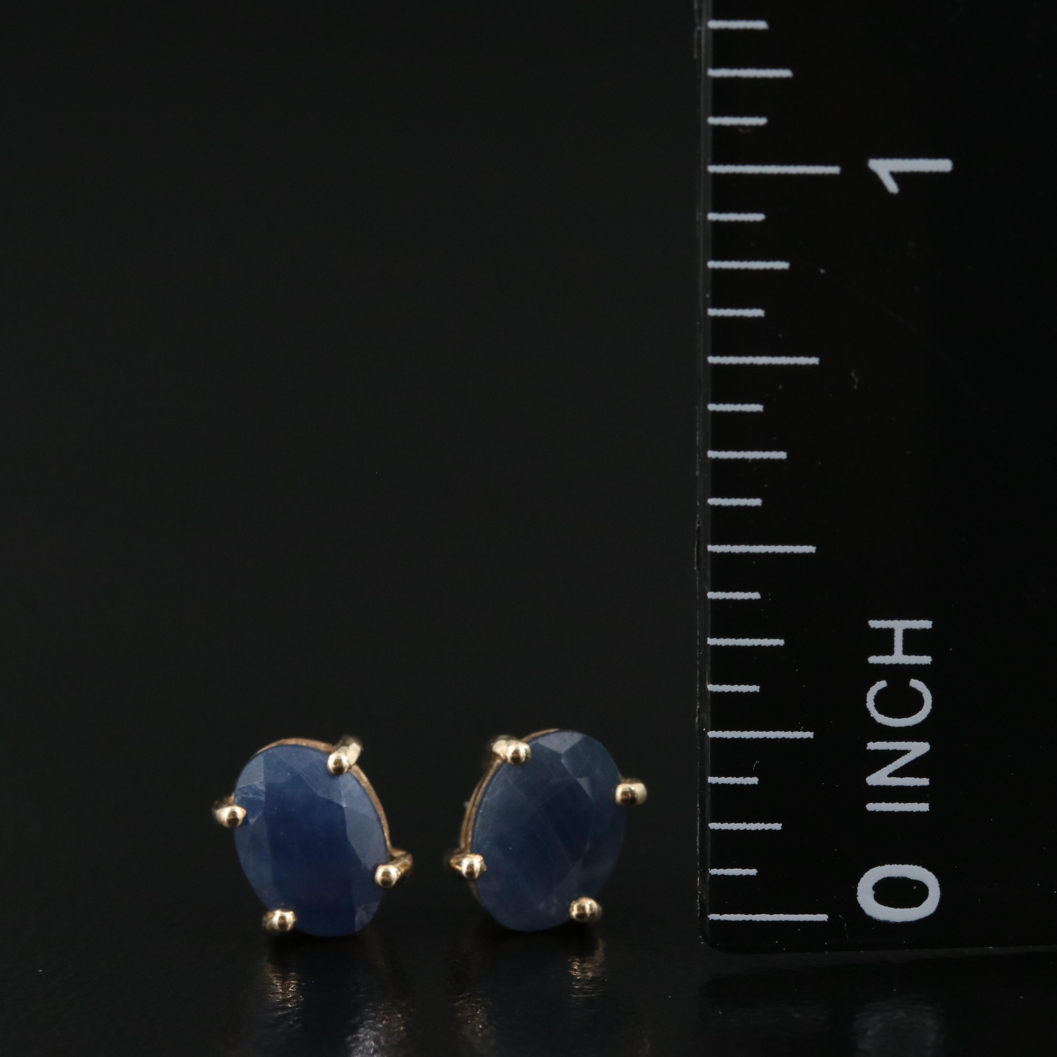 14K Sapphire Stud Earrings