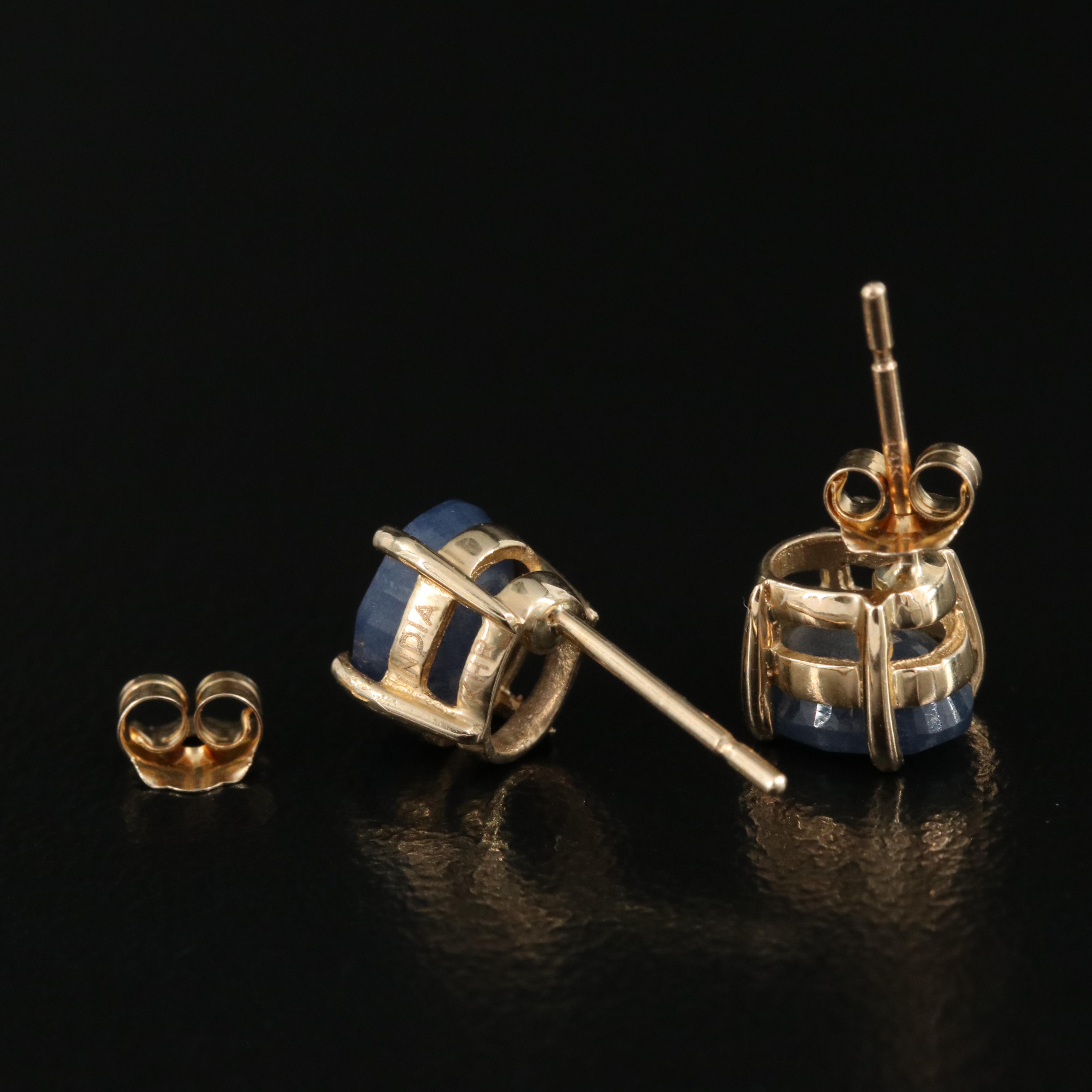 14K Sapphire Stud Earrings