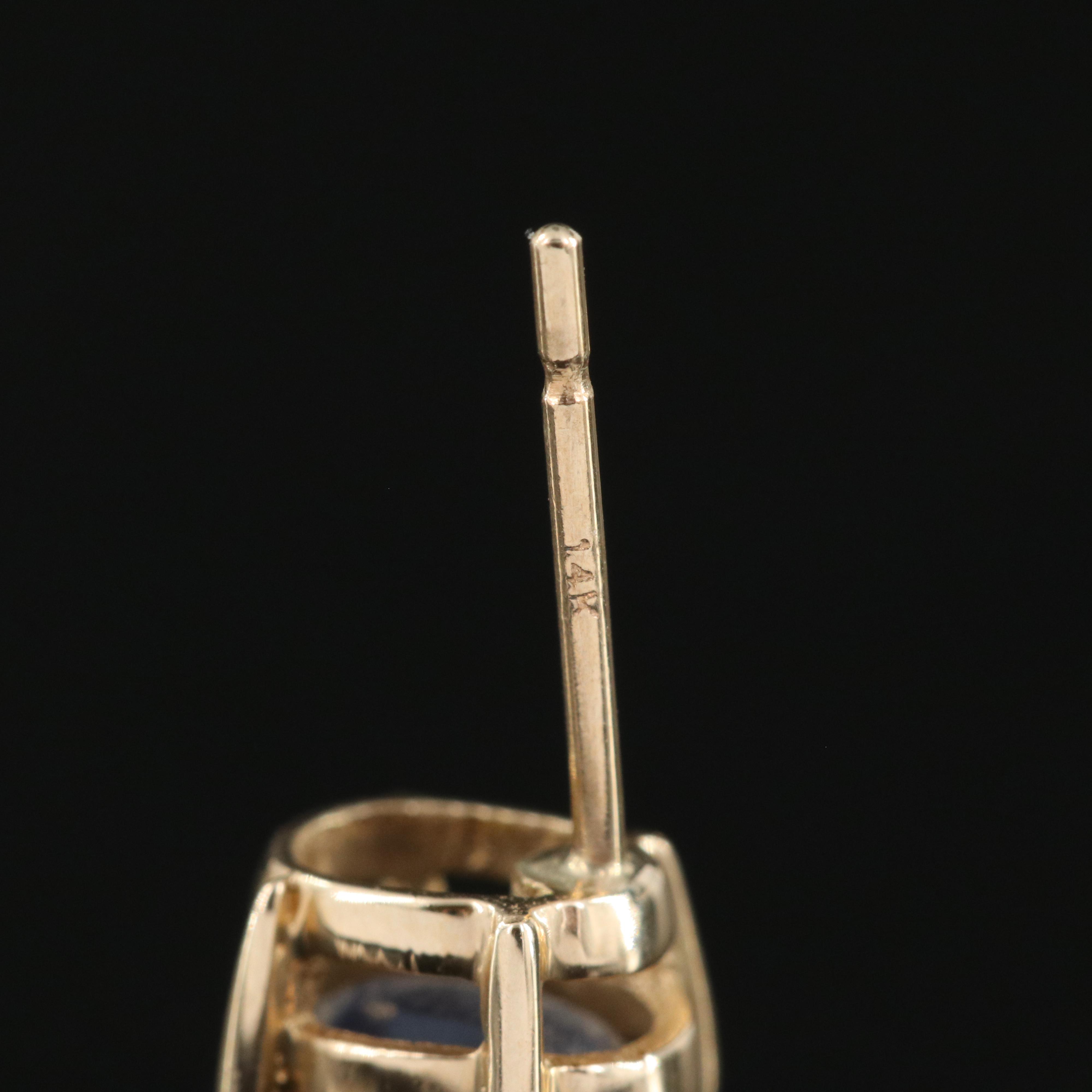 14K Sapphire Stud Earrings