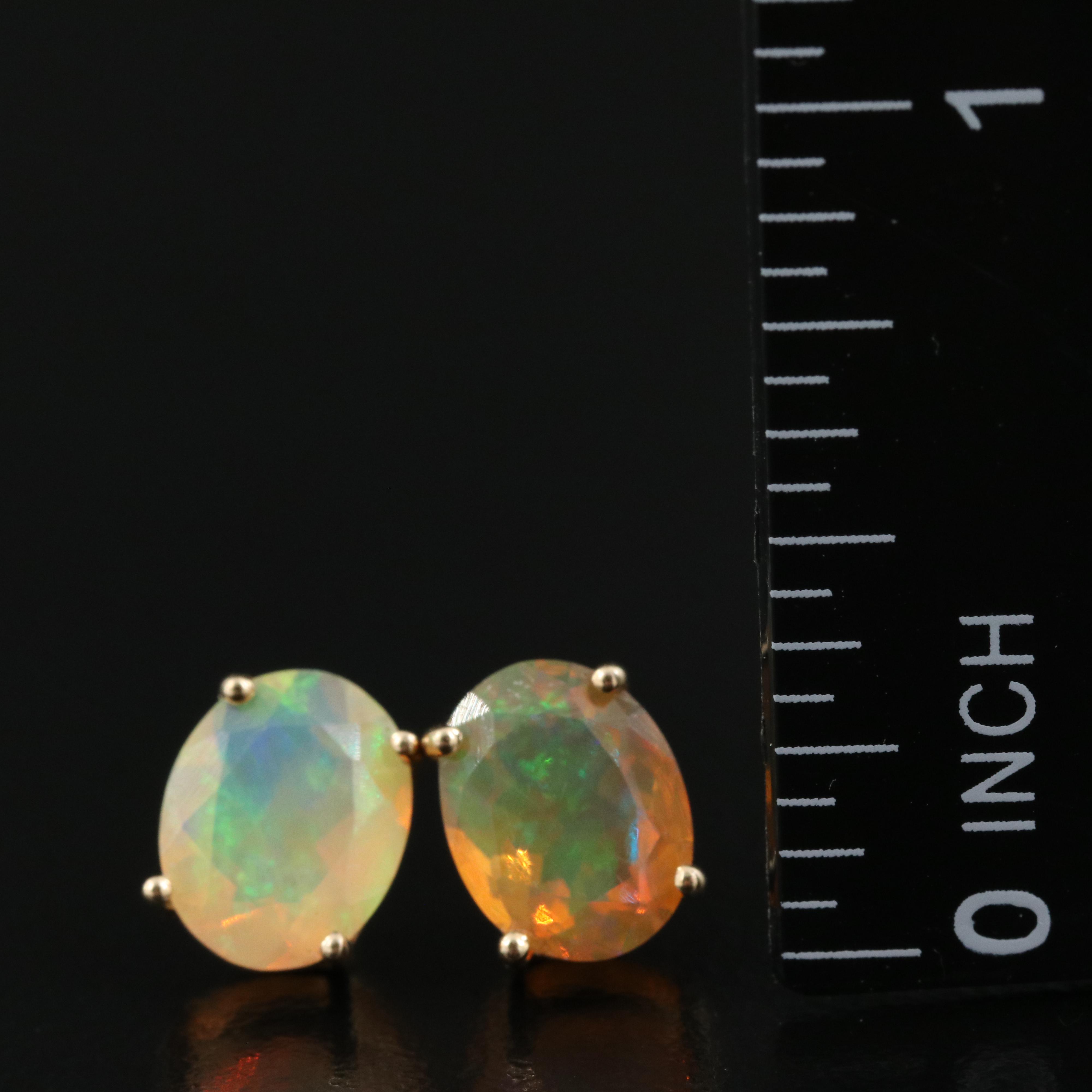 14K Opal Stud Earrings
