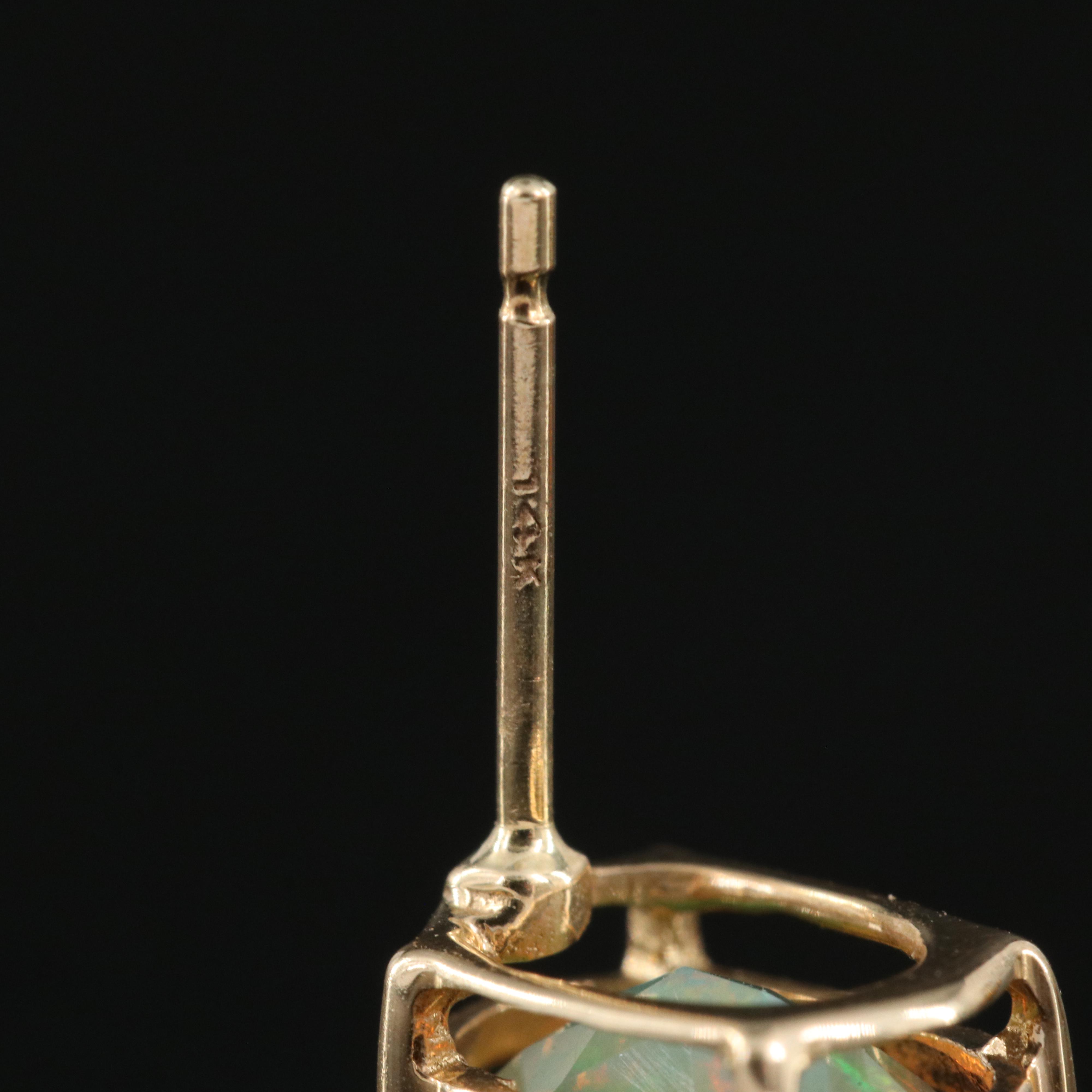 14K Opal Stud Earrings