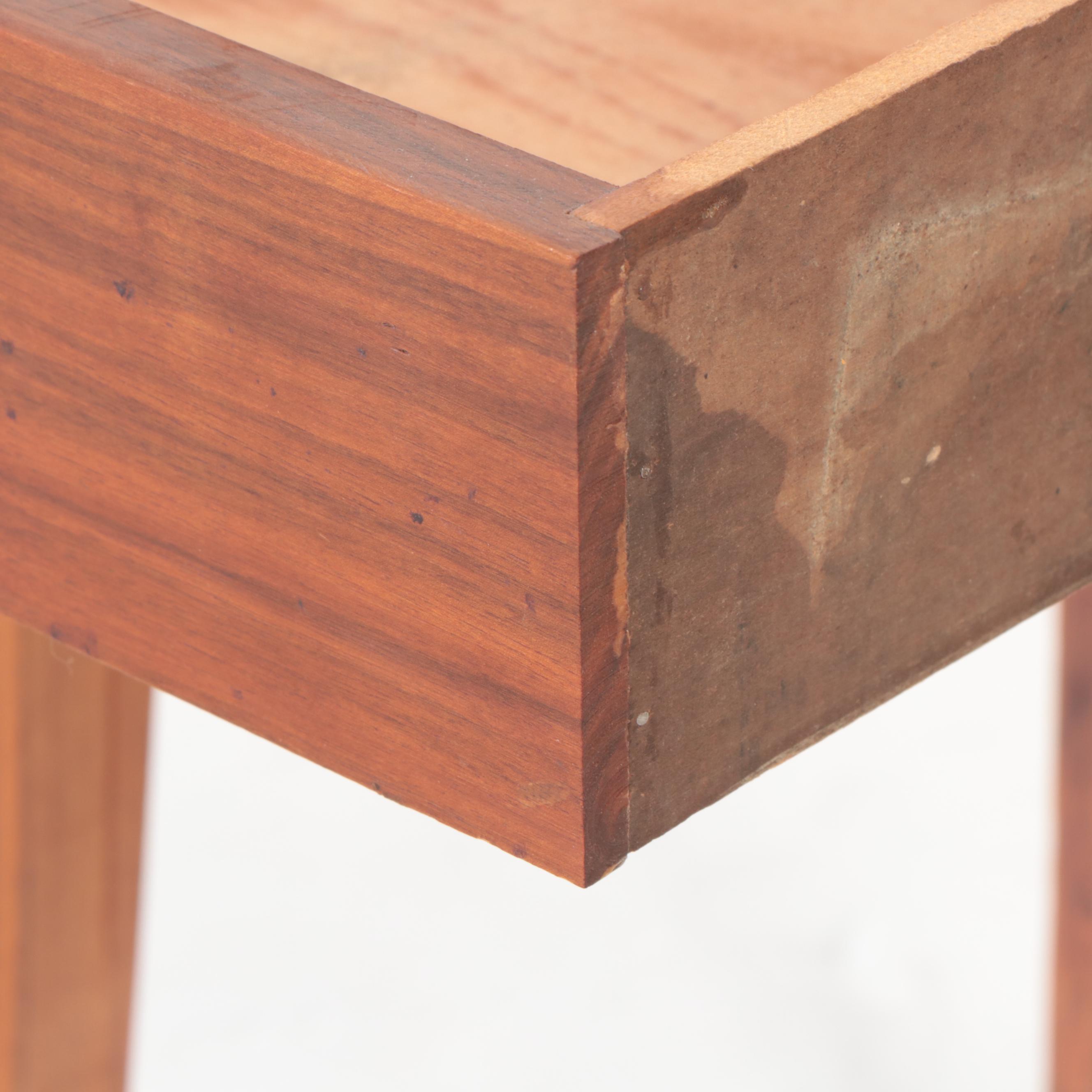 American Primitive Walnut Side Table, 20th Century