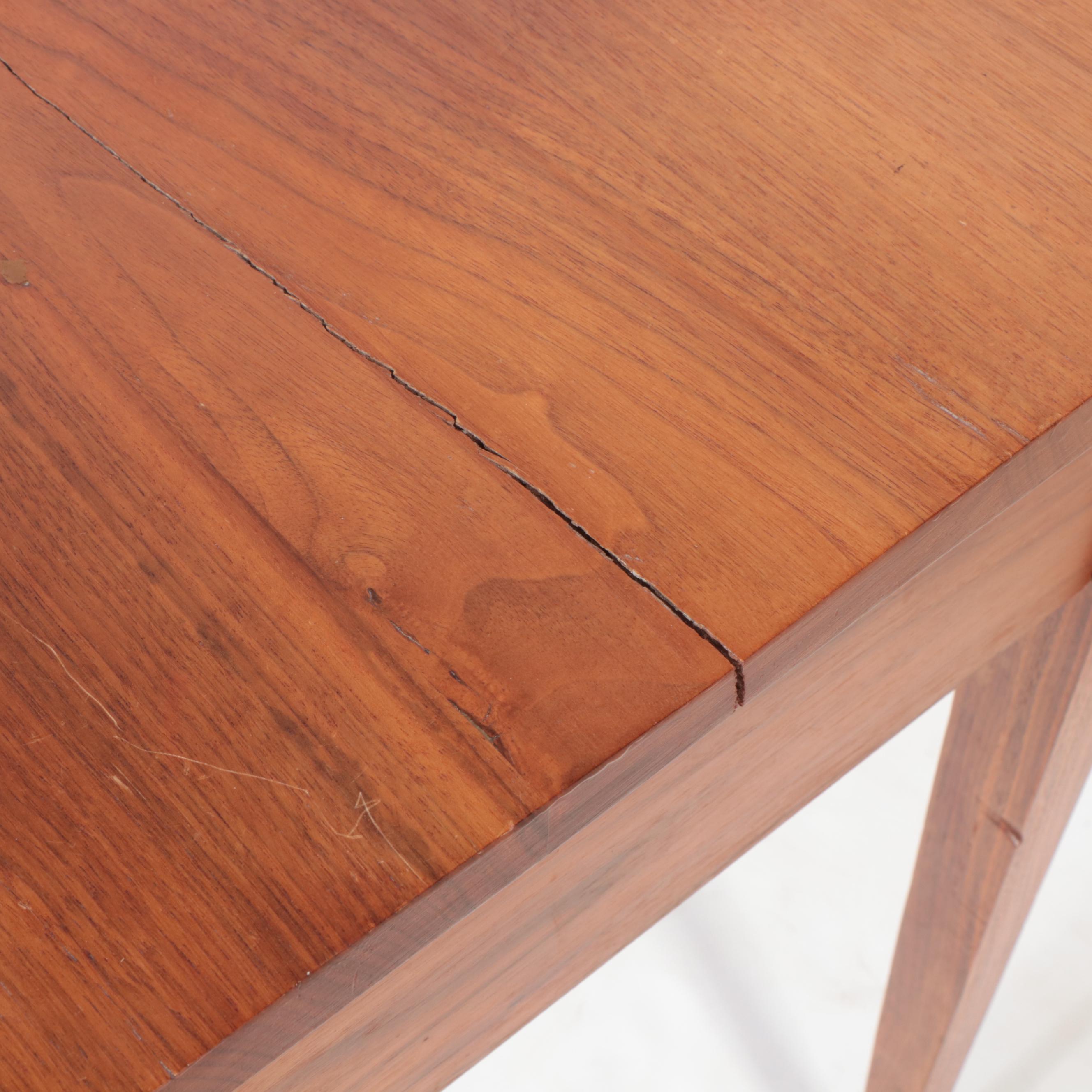 American Primitive Walnut Side Table, 20th Century