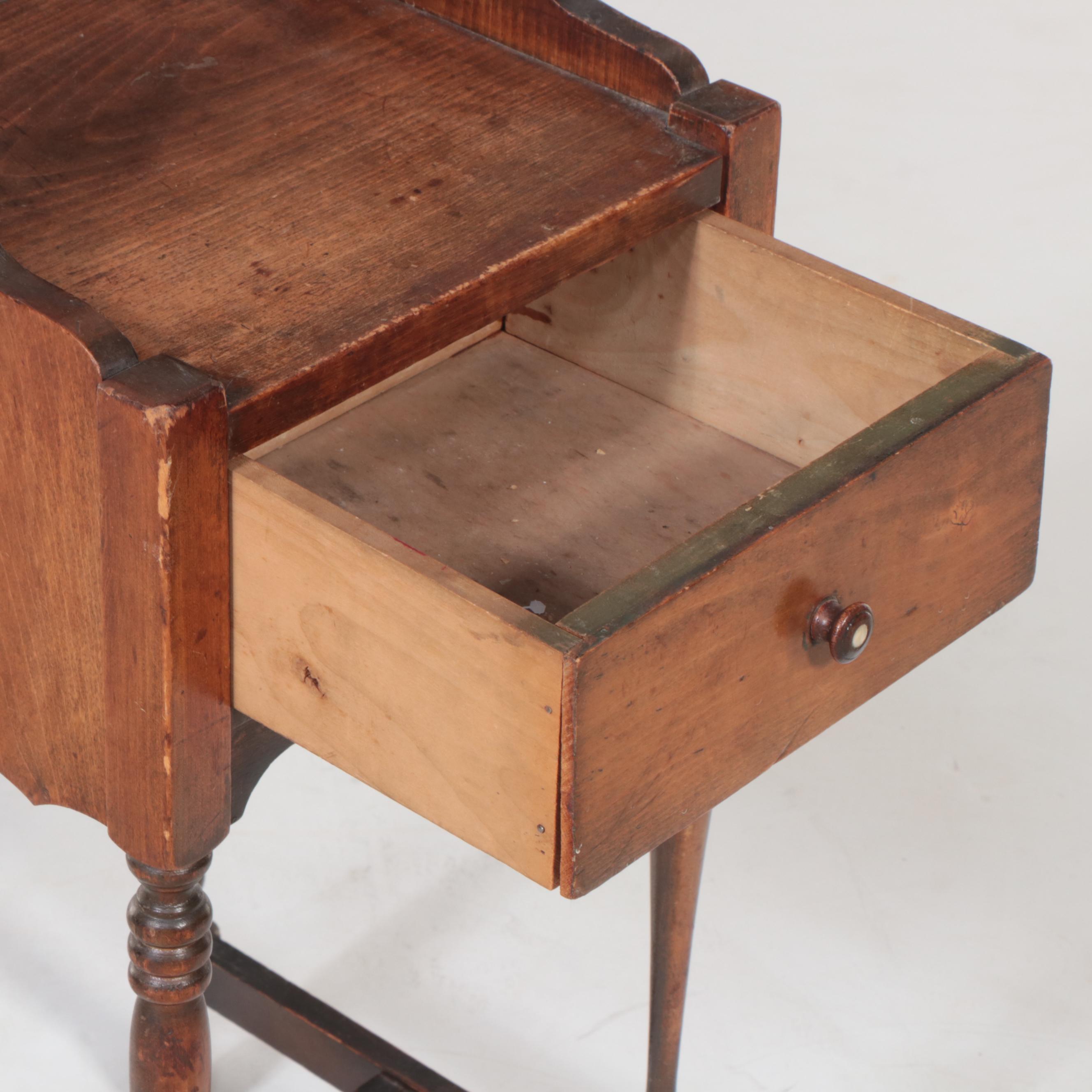 Federal Style Walnut-Stained Work Table, Early to Mid 20th Century