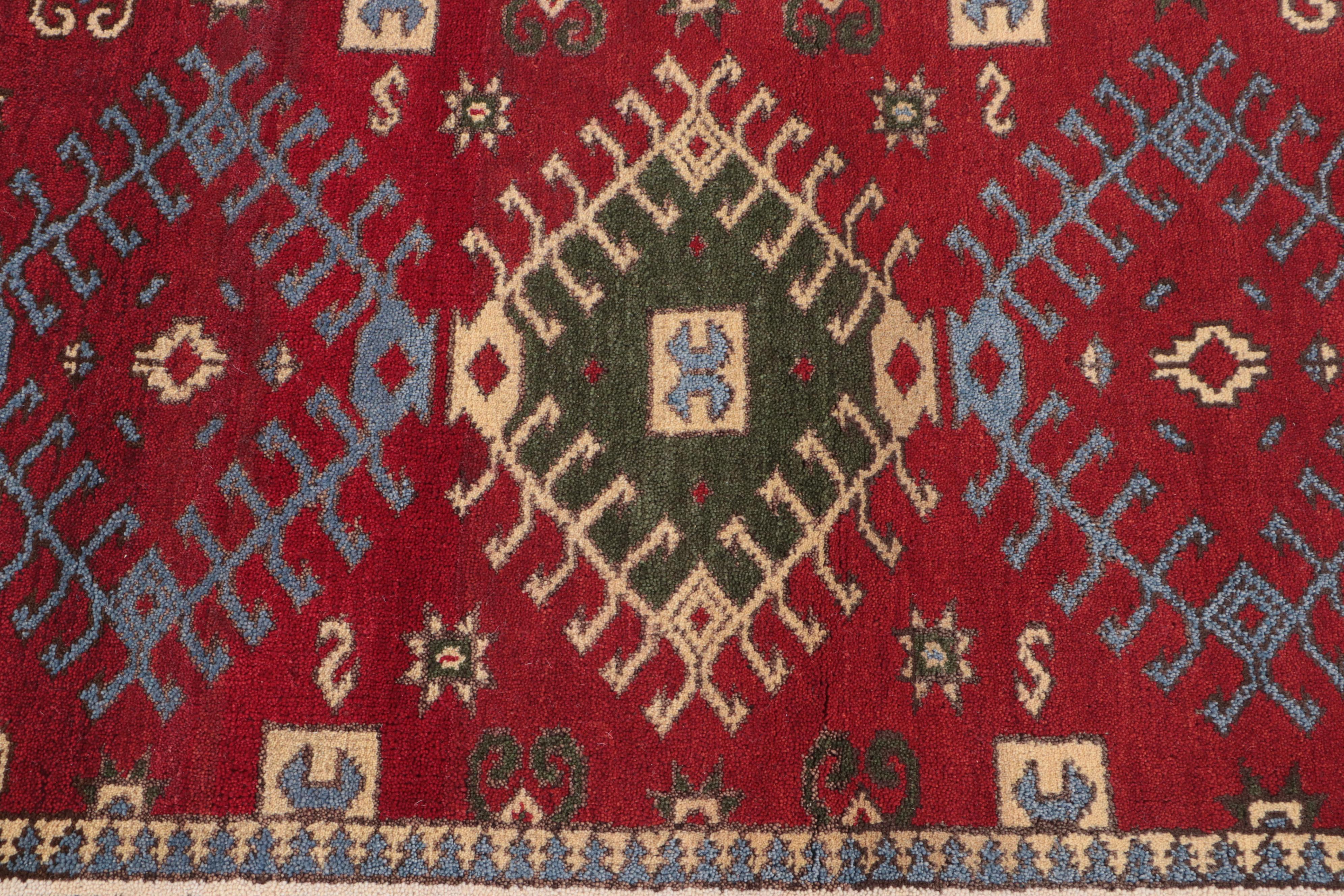 4'1 x 6'1 Hand-Knotted Afghan Kazak Style Area Rug