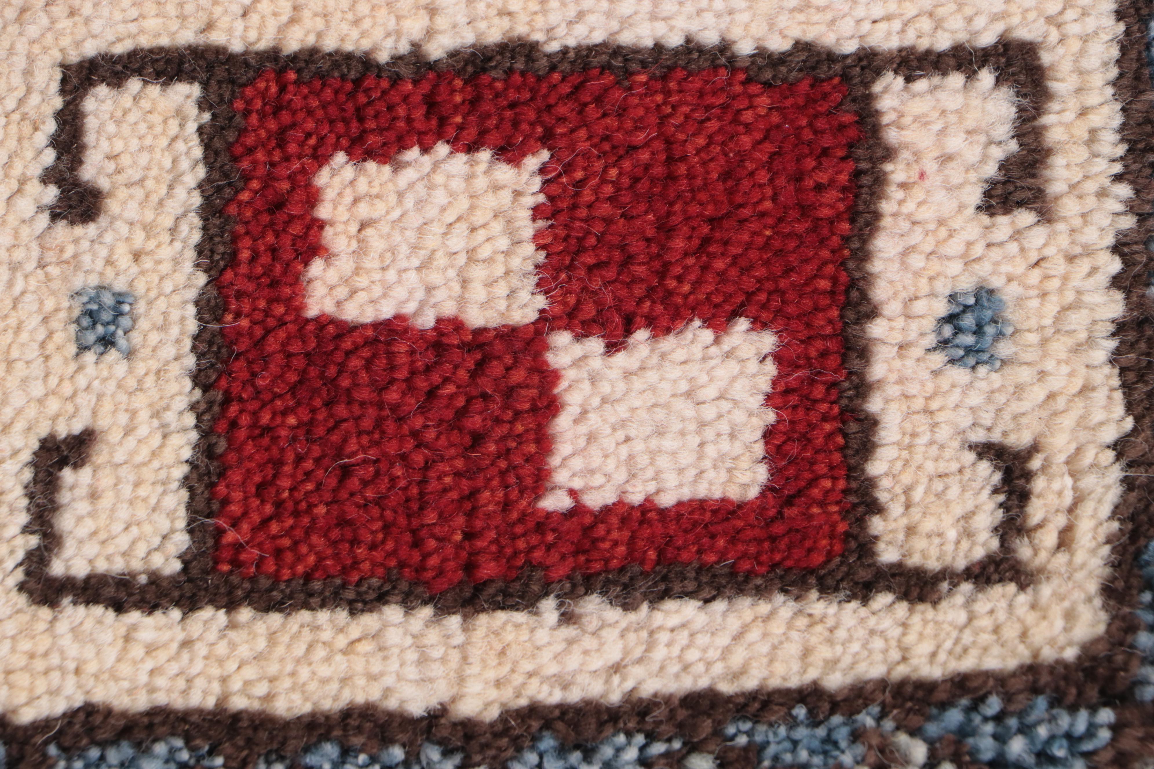 4'1 x 6'1 Hand-Knotted Afghan Kazak Style Area Rug