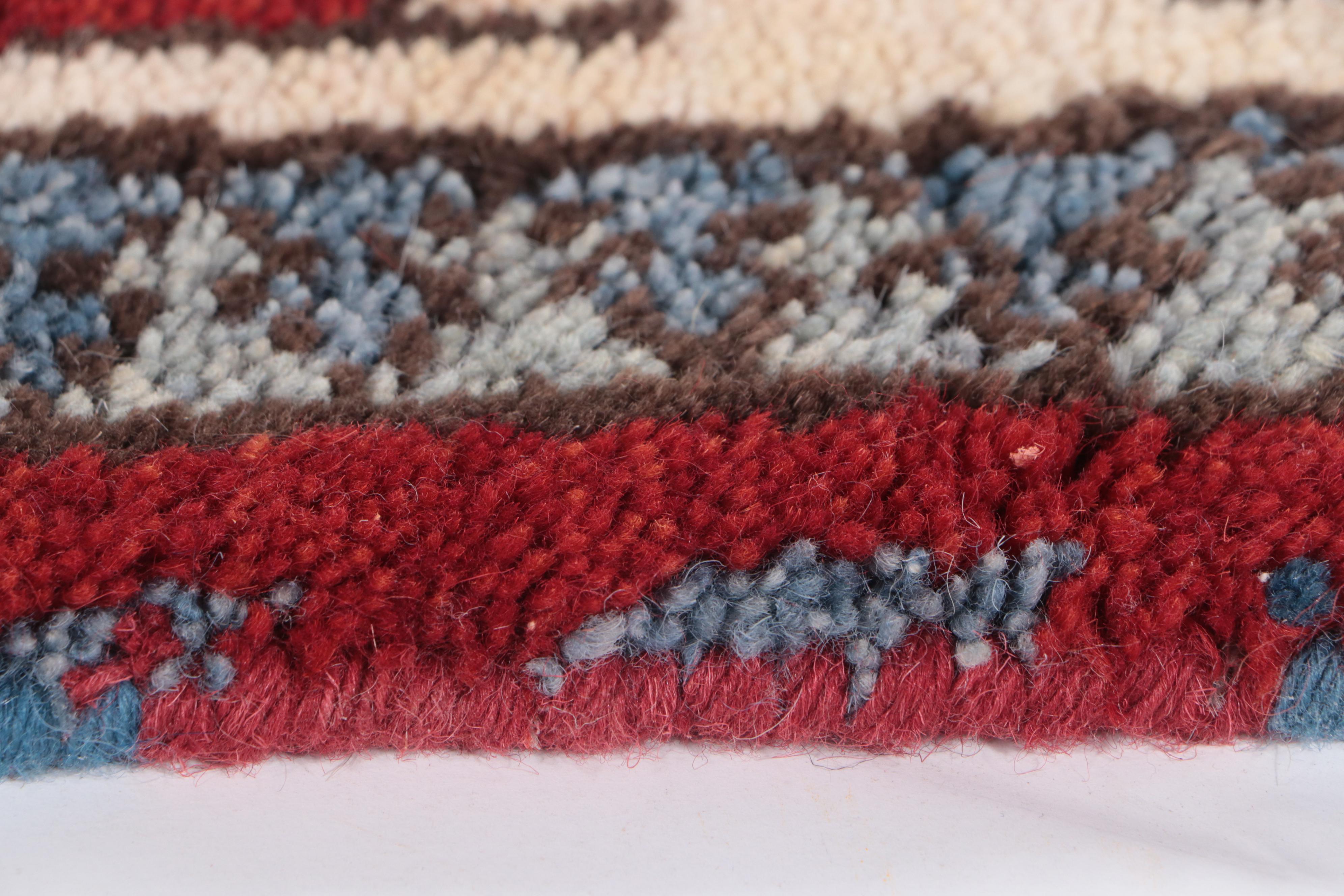 4'1 x 6'1 Hand-Knotted Afghan Kazak Style Area Rug