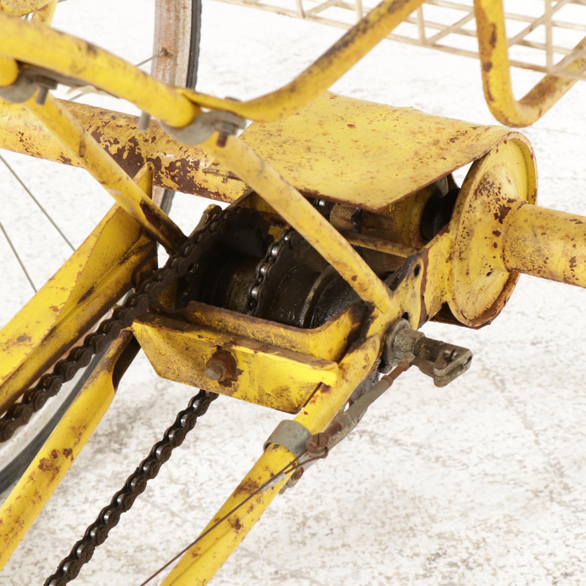 Schwinn "Town and Country" Yellow Tricycle with Rear Basket, Late 20th Century