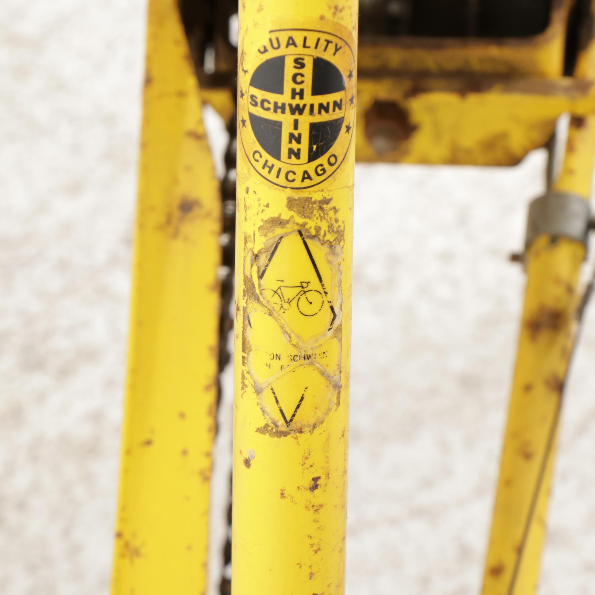 Schwinn "Town and Country" Yellow Tricycle with Rear Basket, Late 20th Century