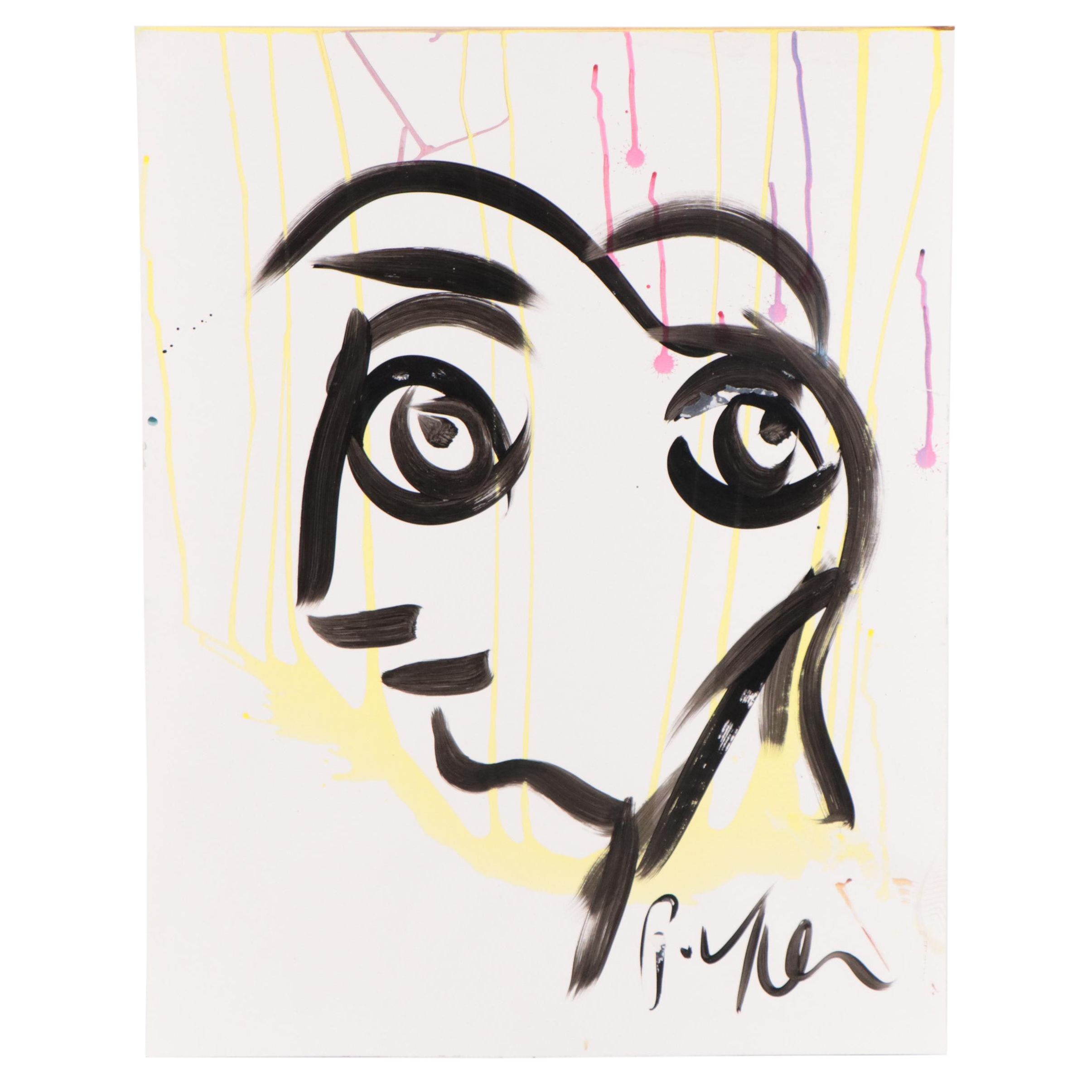 Peter Keil Abstract Portrait Acrylic Painting