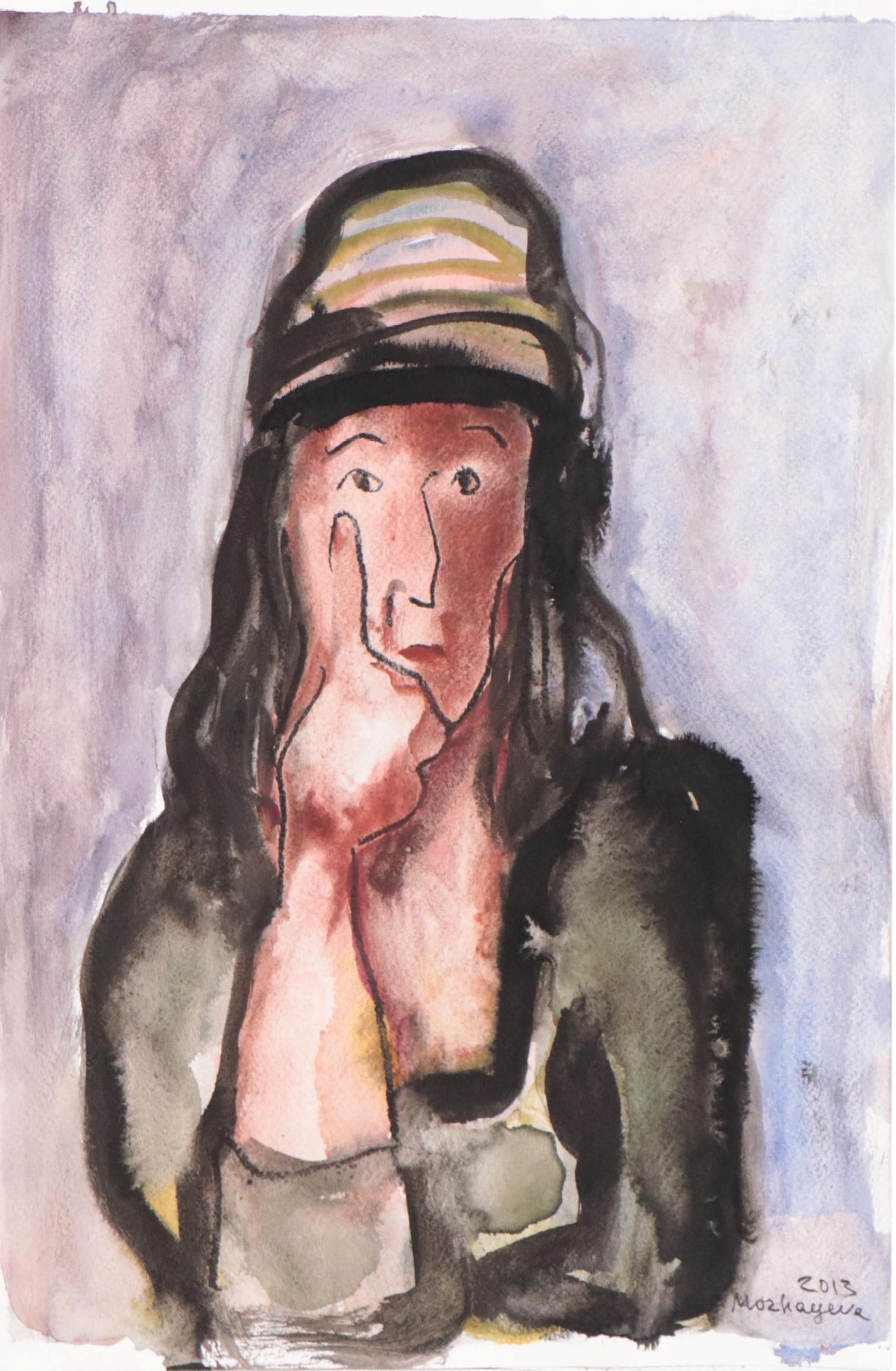 Marina Mozhayeva Portrait Watercolor Painting, 2013
