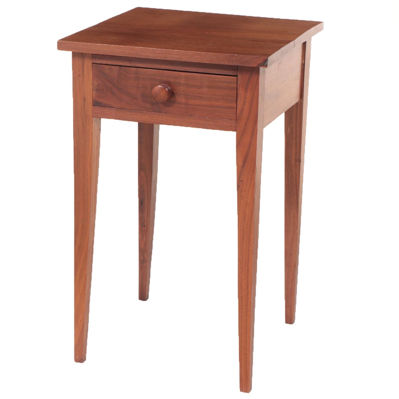American Primitive Walnut Side Table, 20th Century