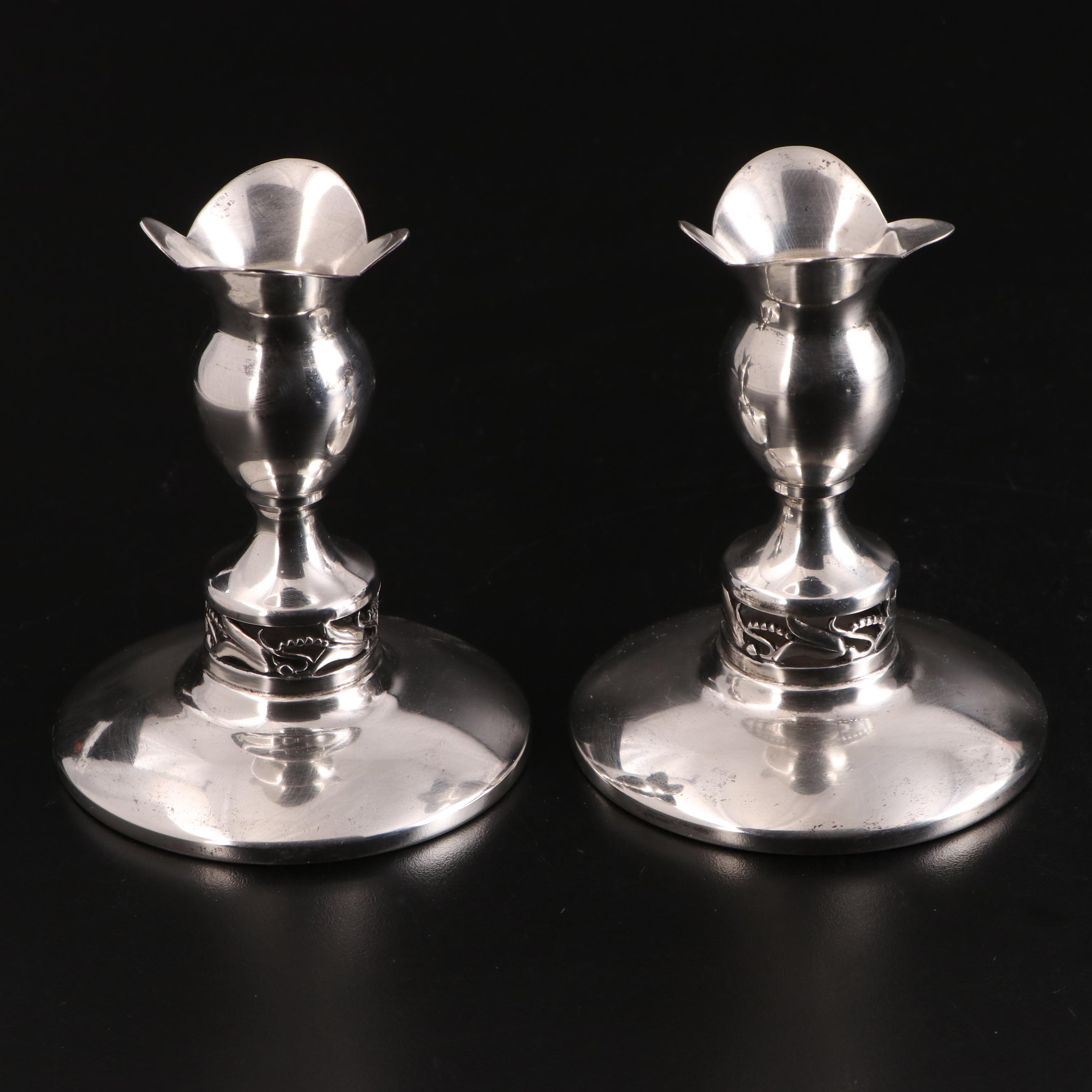 J. C. Boardman & Co. Danish Modern Style Sterling Candlesticks, Mid-20th C.