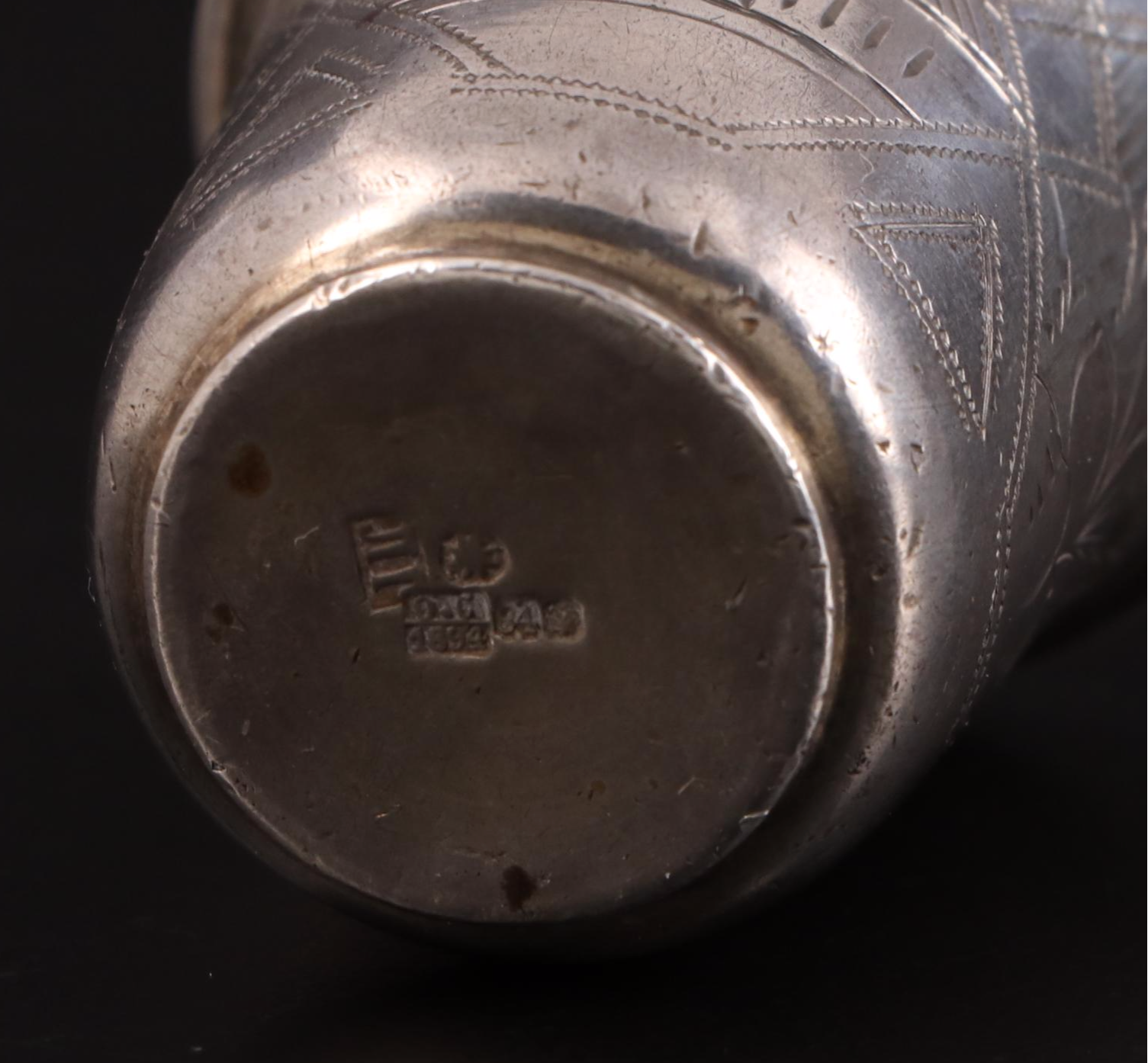 Russian Chased 875 Silver Vodka Cups, Late 19th Century