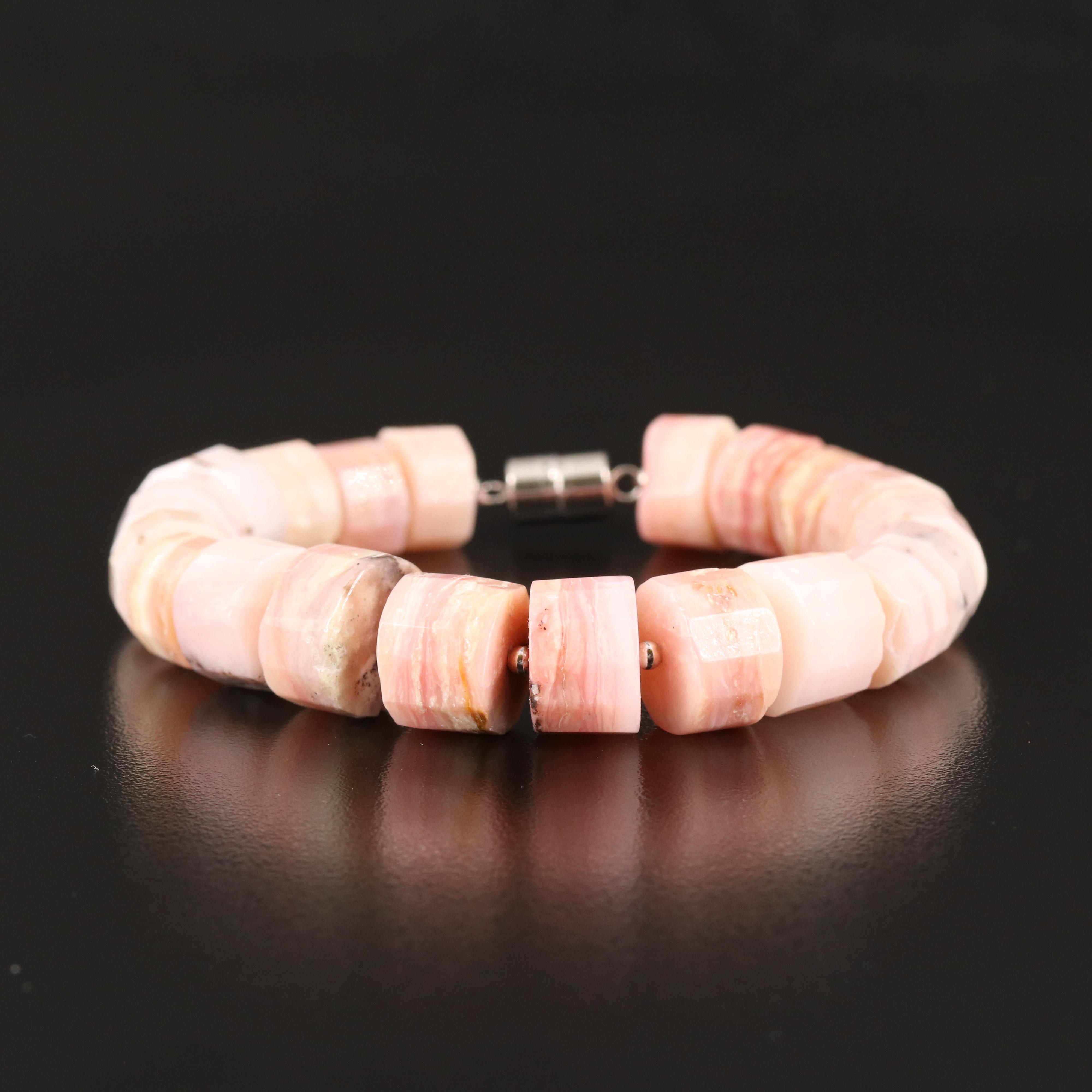 Sterling Common Opal Beaded Bracelet