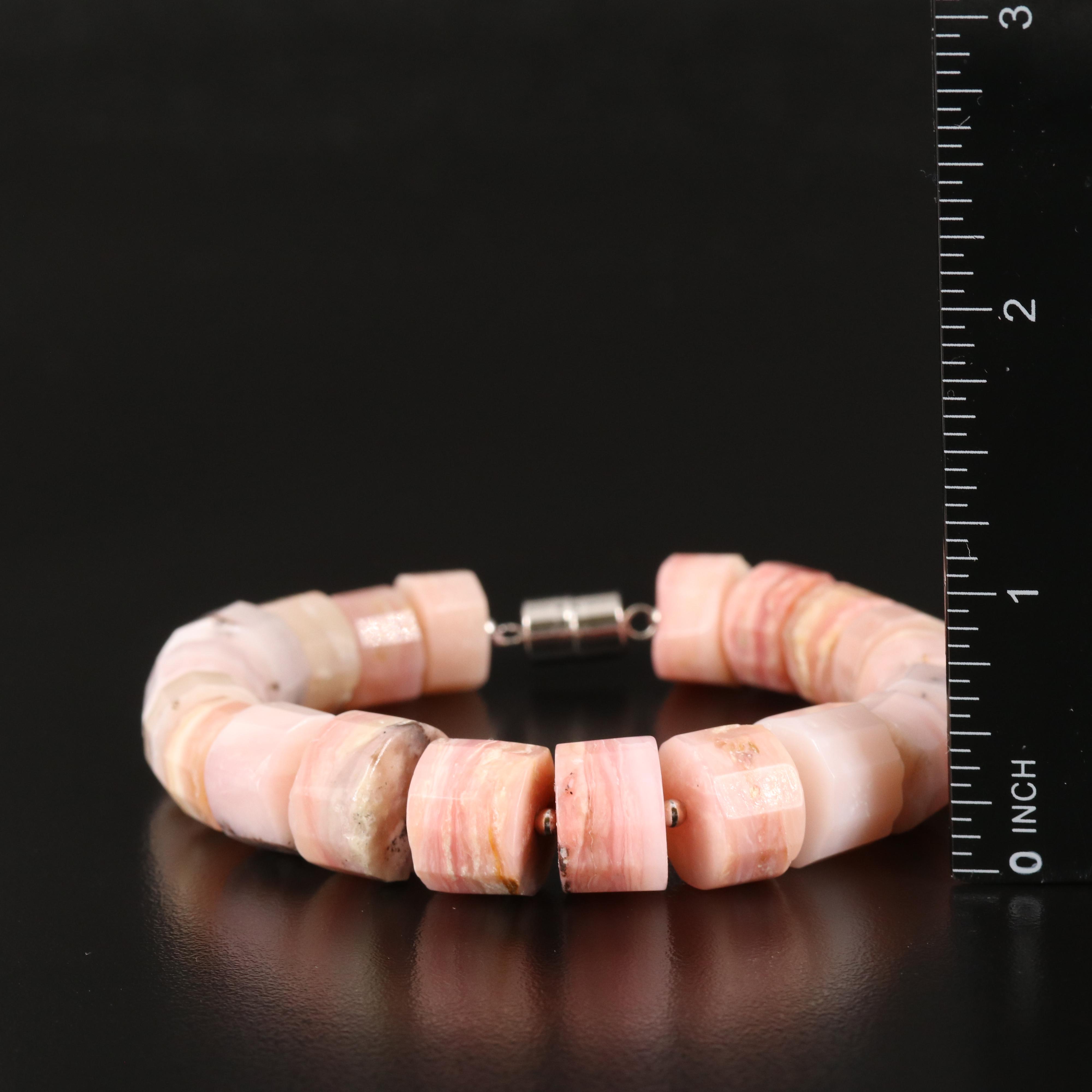 Sterling Common Opal Beaded Bracelet