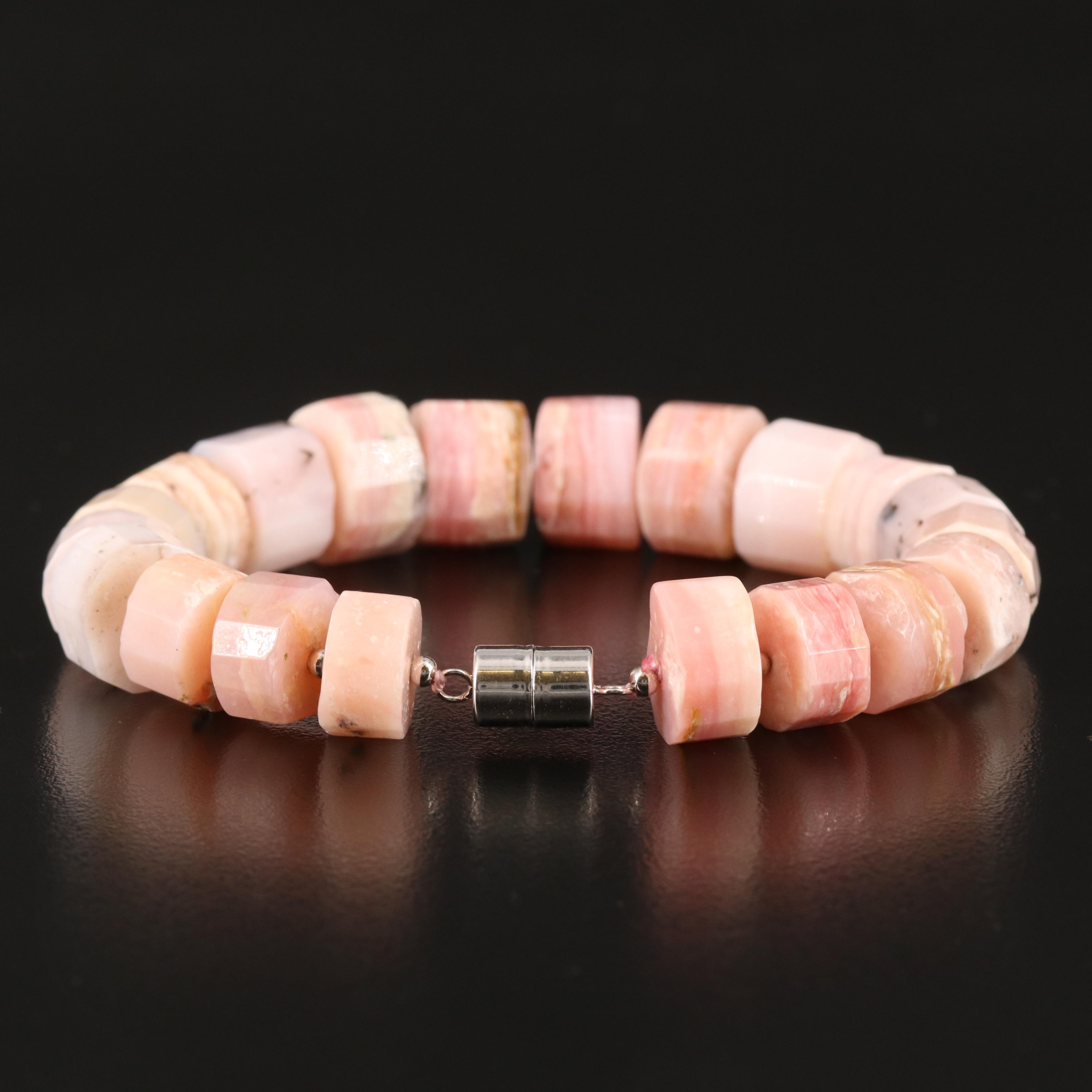 Sterling Common Opal Beaded Bracelet