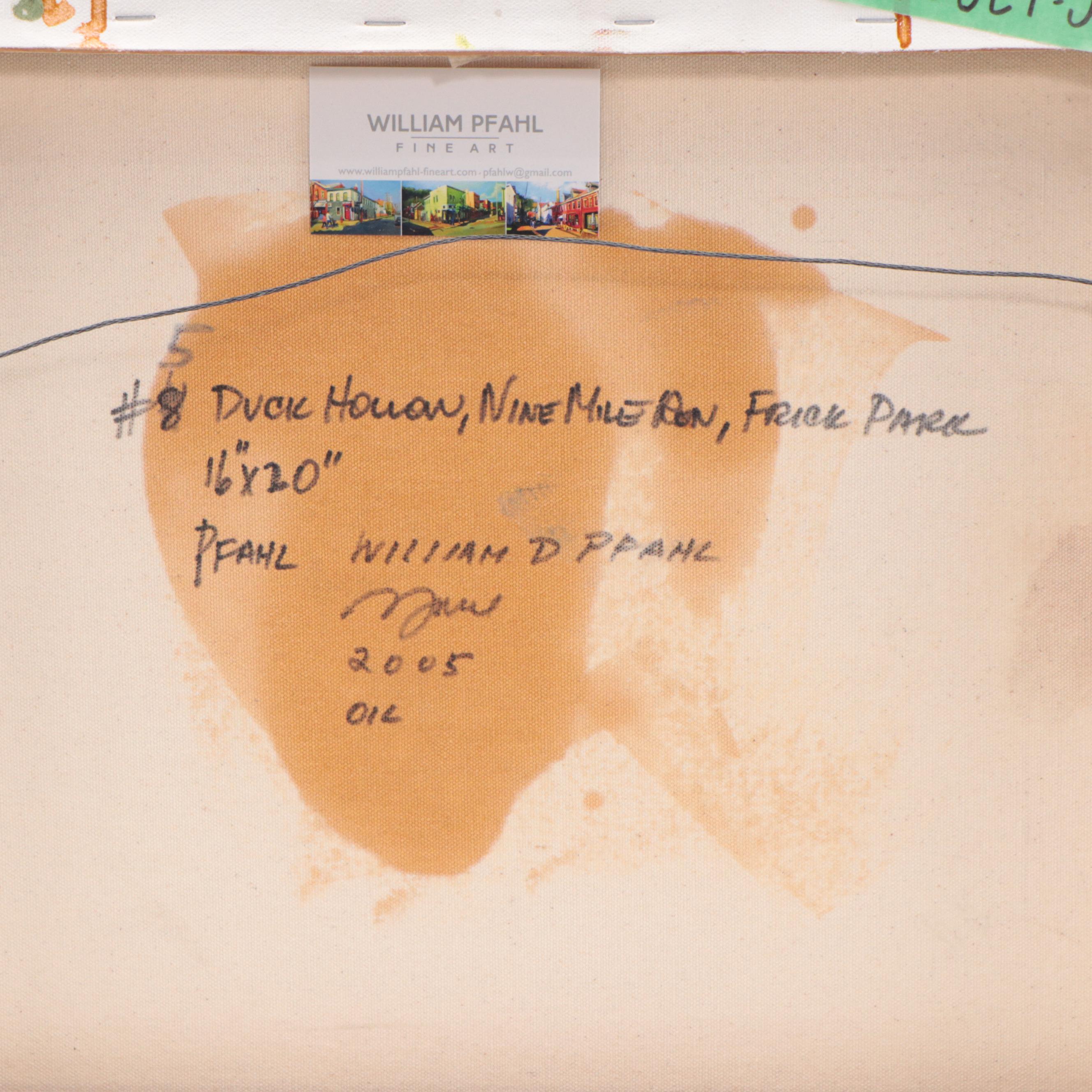 Daniel Pfahl Oil Painting "Duck Hollow, Nine Mile Run, Frick Park," 2005