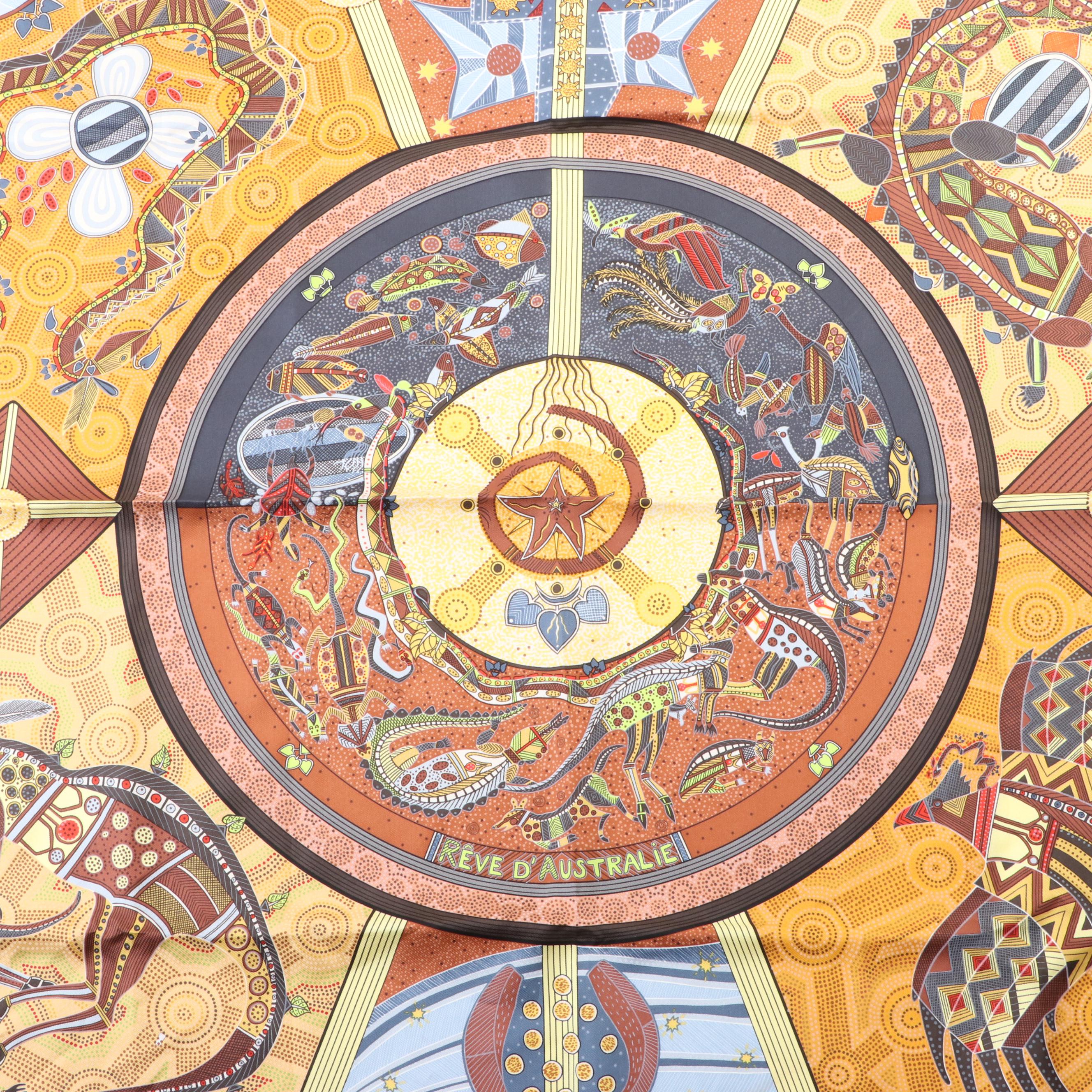 Hermès "Reve d'Australie" Scarf 90 in Silk Twill