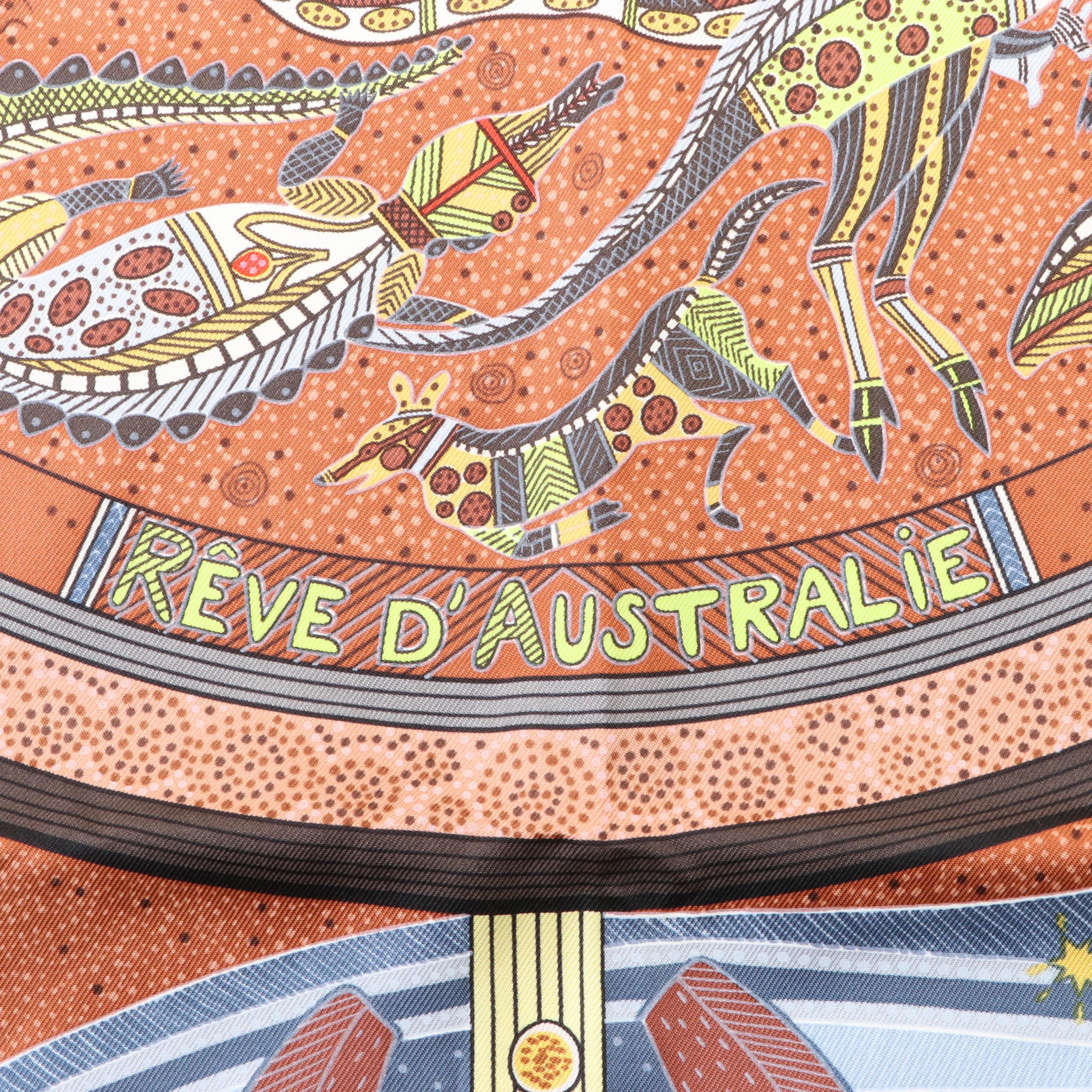 Hermès "Reve d'Australie" Scarf 90 in Silk Twill