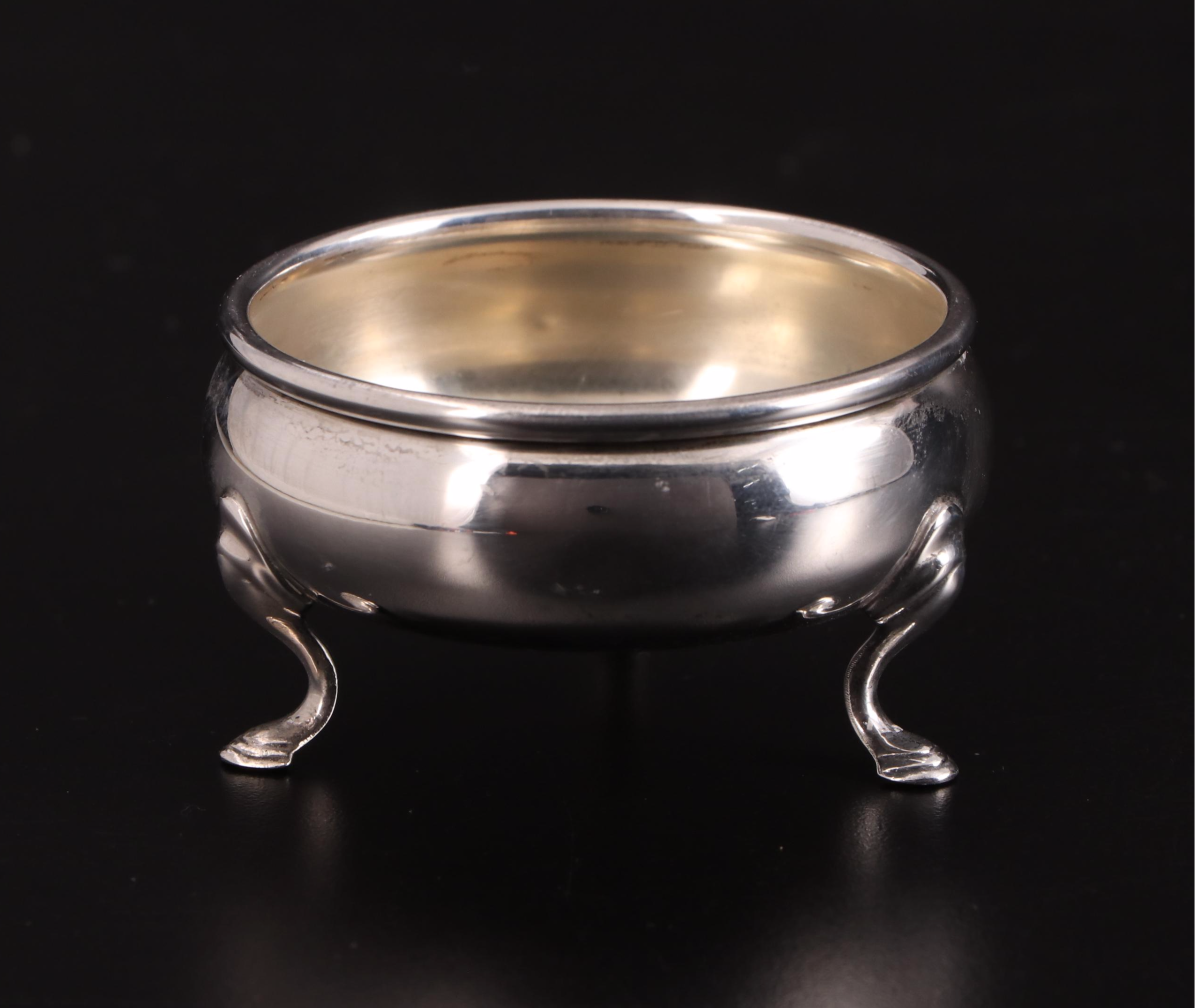 Ellmore Sterling Silver Salt Cellar with Dominick & Haff Sterling Salt Spoon