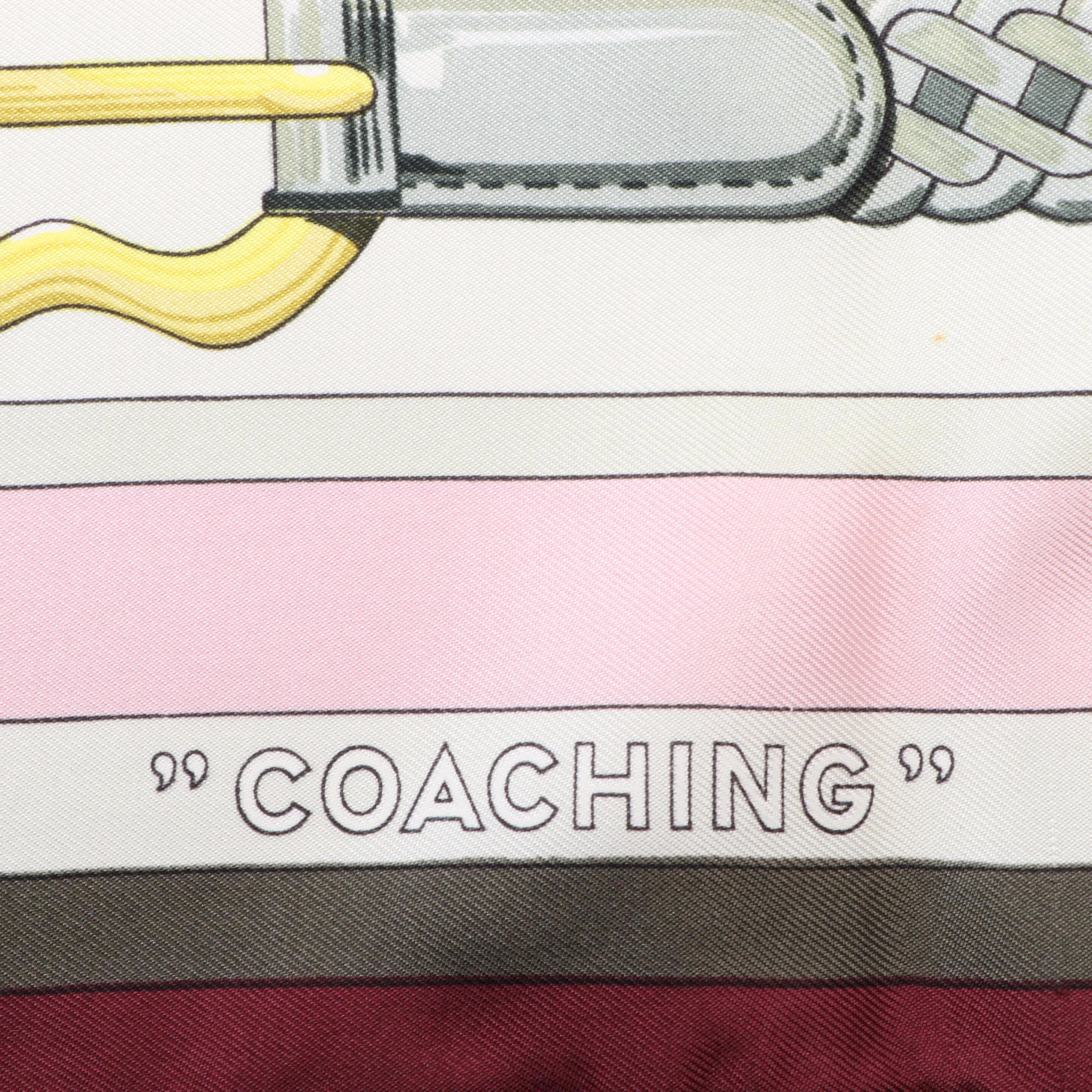 Hermès Early Issue "Coaching" Scarf 90 in Silk Twill with Box