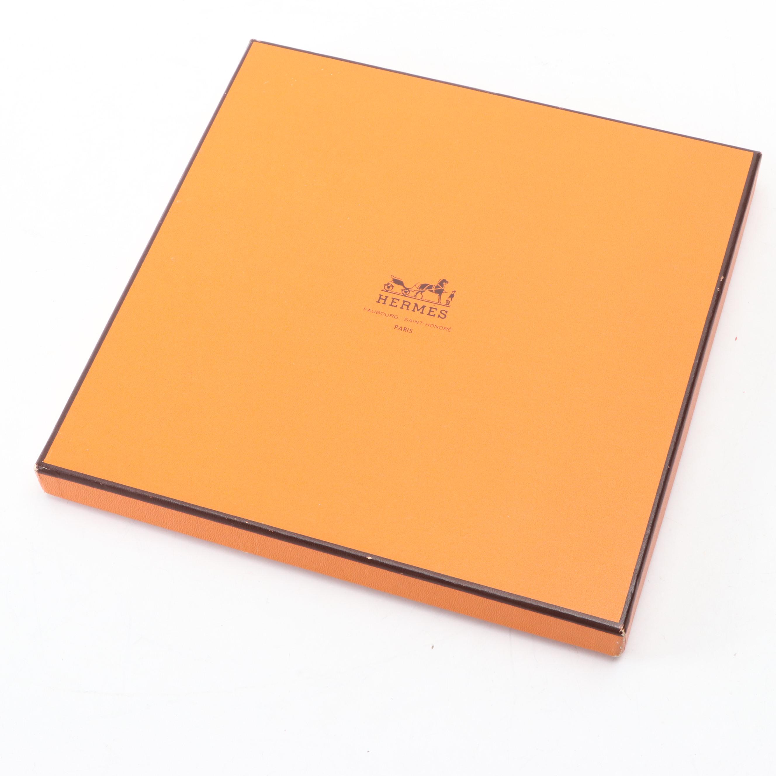 Hermès Early Issue "Coaching" Scarf 90 in Silk Twill with Box