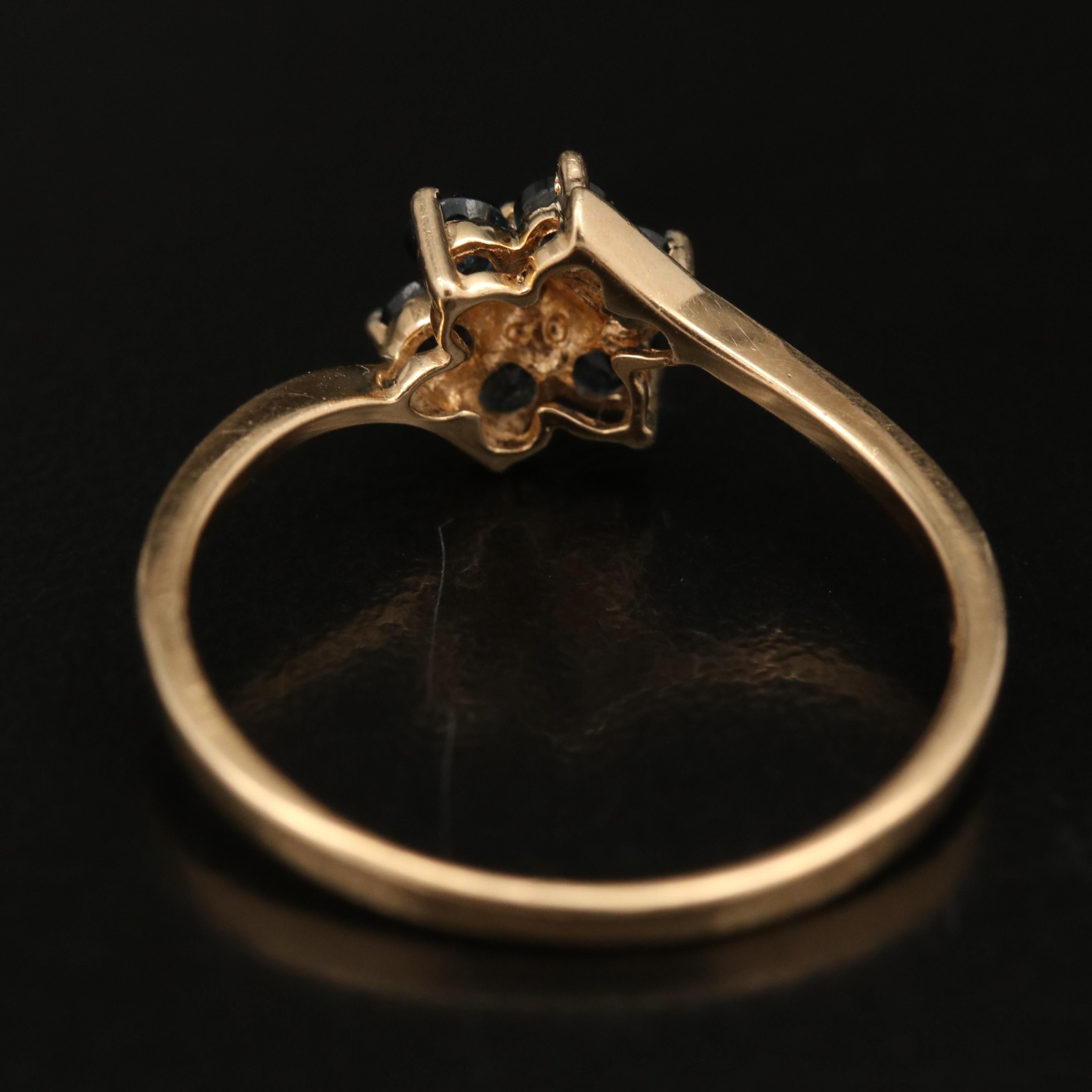 14K Diamond and Sapphire Ring