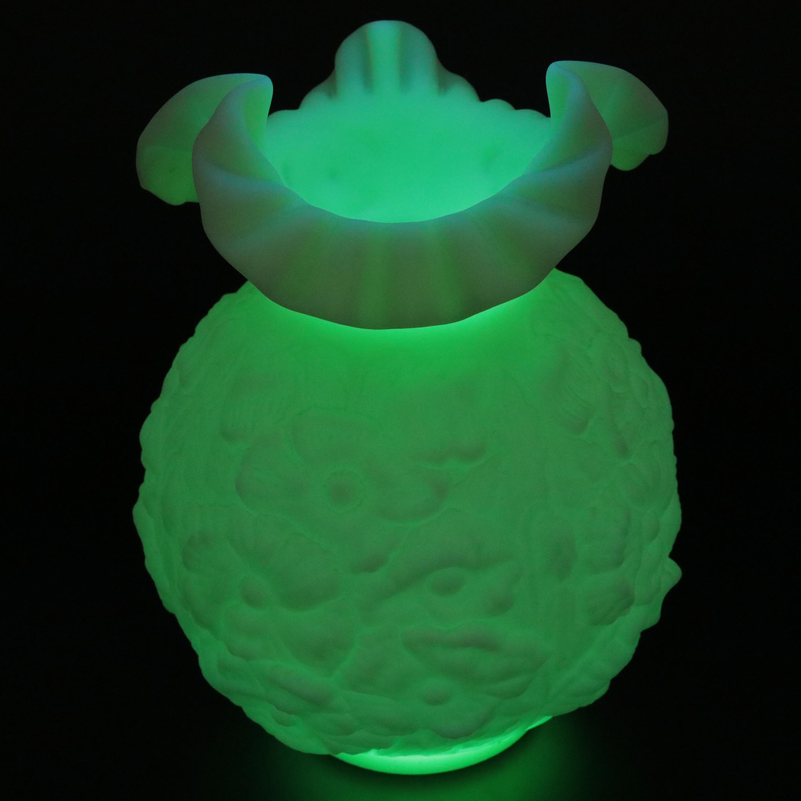 Loevsky & Loevsky and Fenton "Poppy" Pressed Custard Glass Parlor Lamp