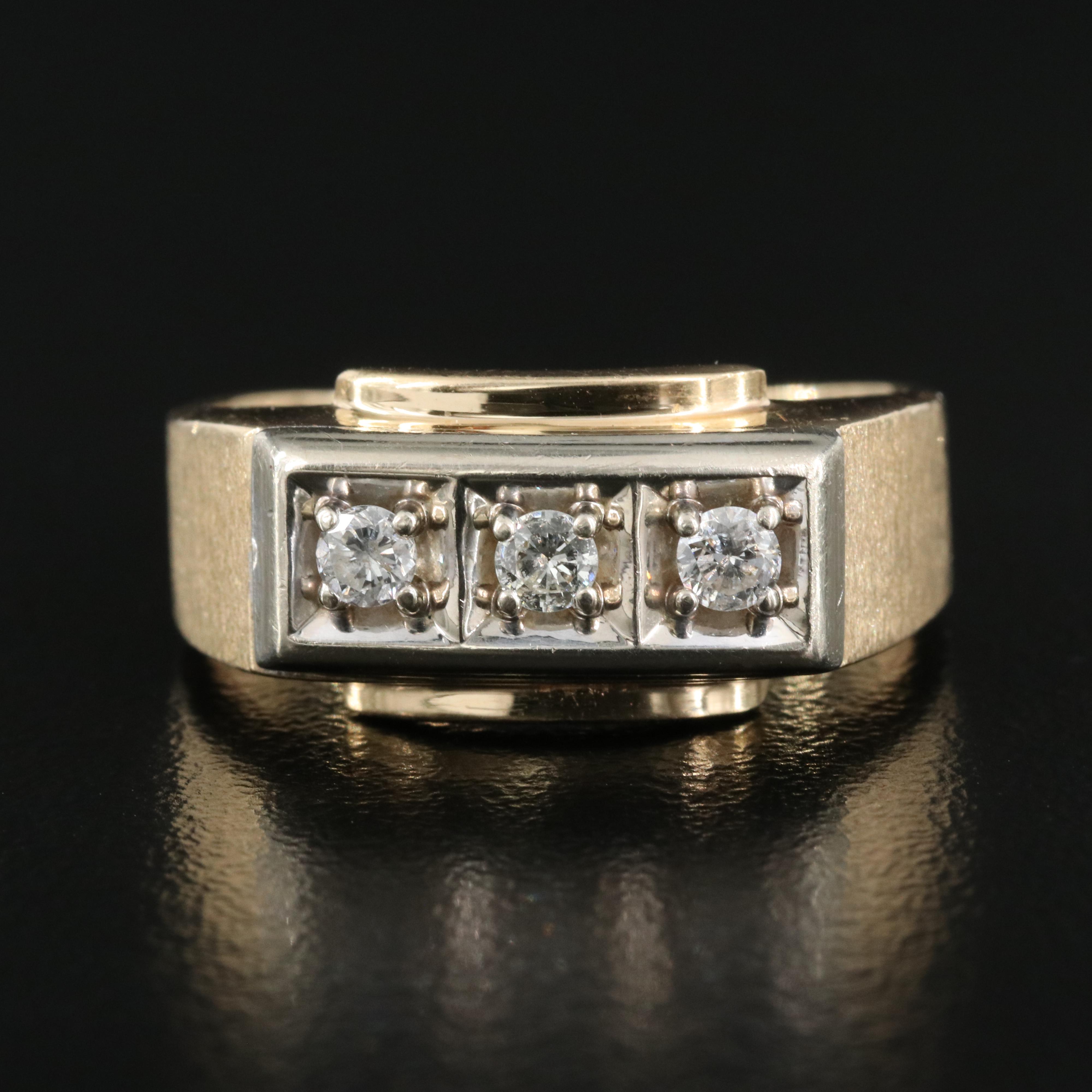 14K 0.24 CTW Diamond Three Stone Ring