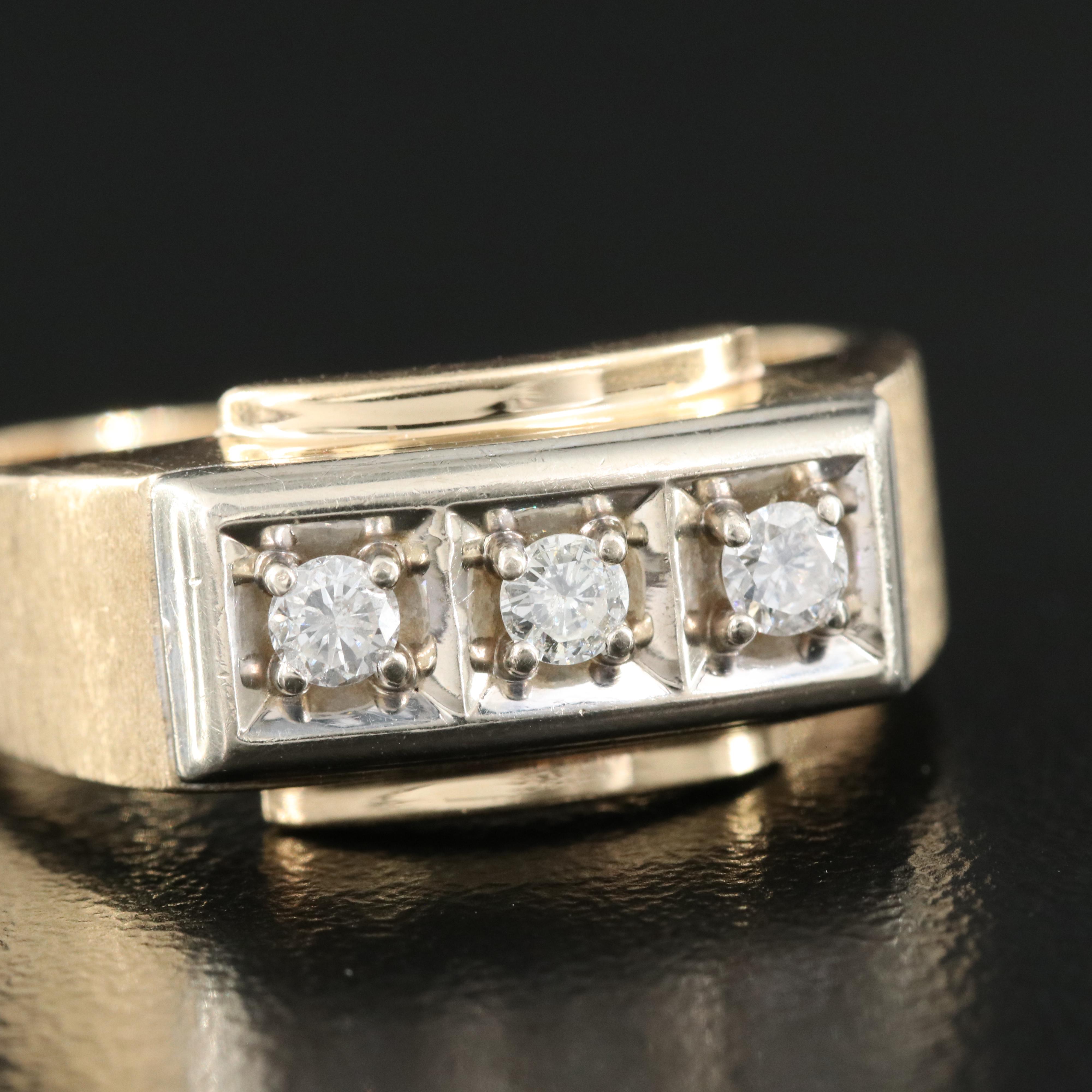 14K 0.24 CTW Diamond Three Stone Ring