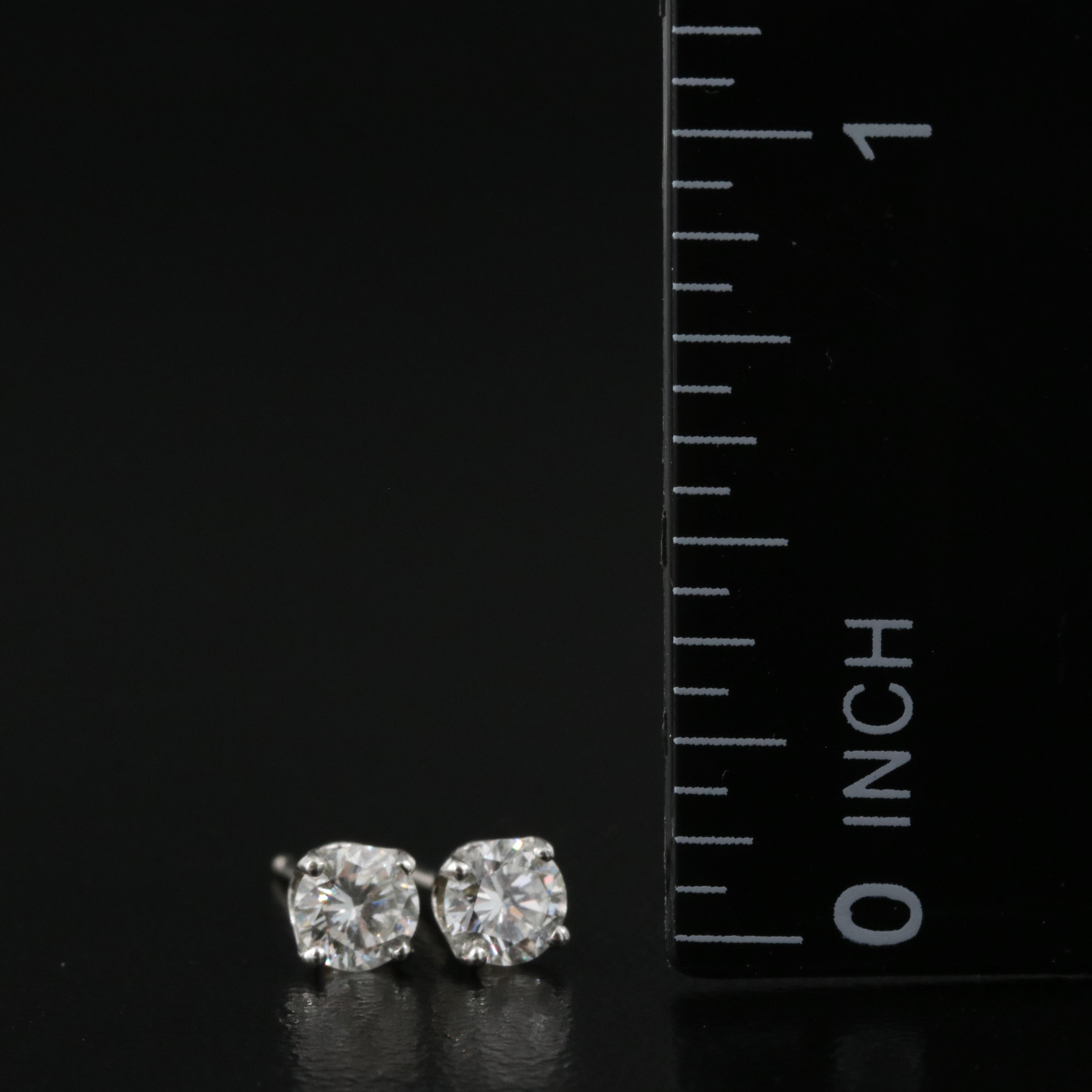 14K  Diamond Stud Earrings with Ruby and Sapphire Earring Enhancers