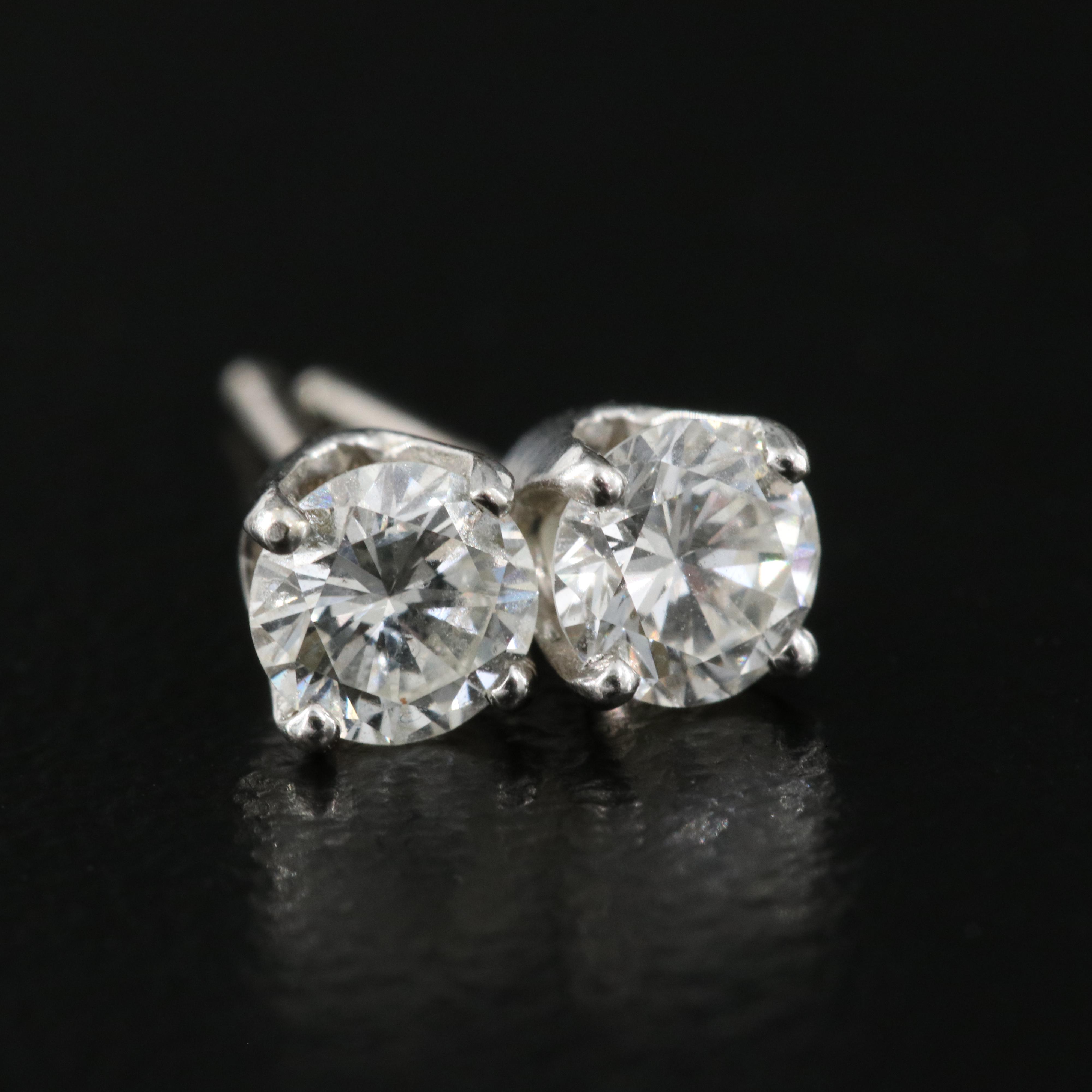 14K  Diamond Stud Earrings with Ruby and Sapphire Earring Enhancers