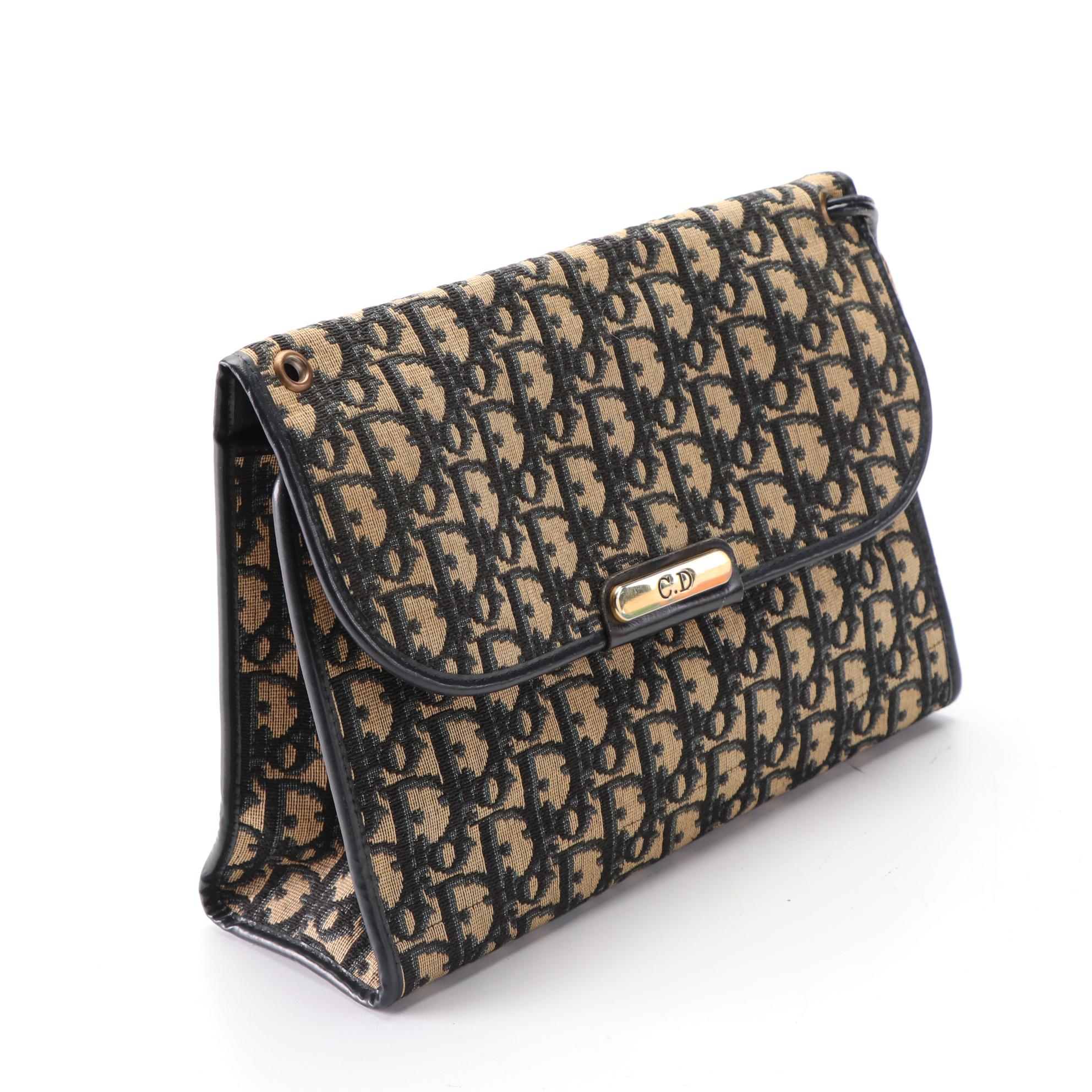 Christian Dior Clutch in Dior Oblique Jacquard Canvas and Leather