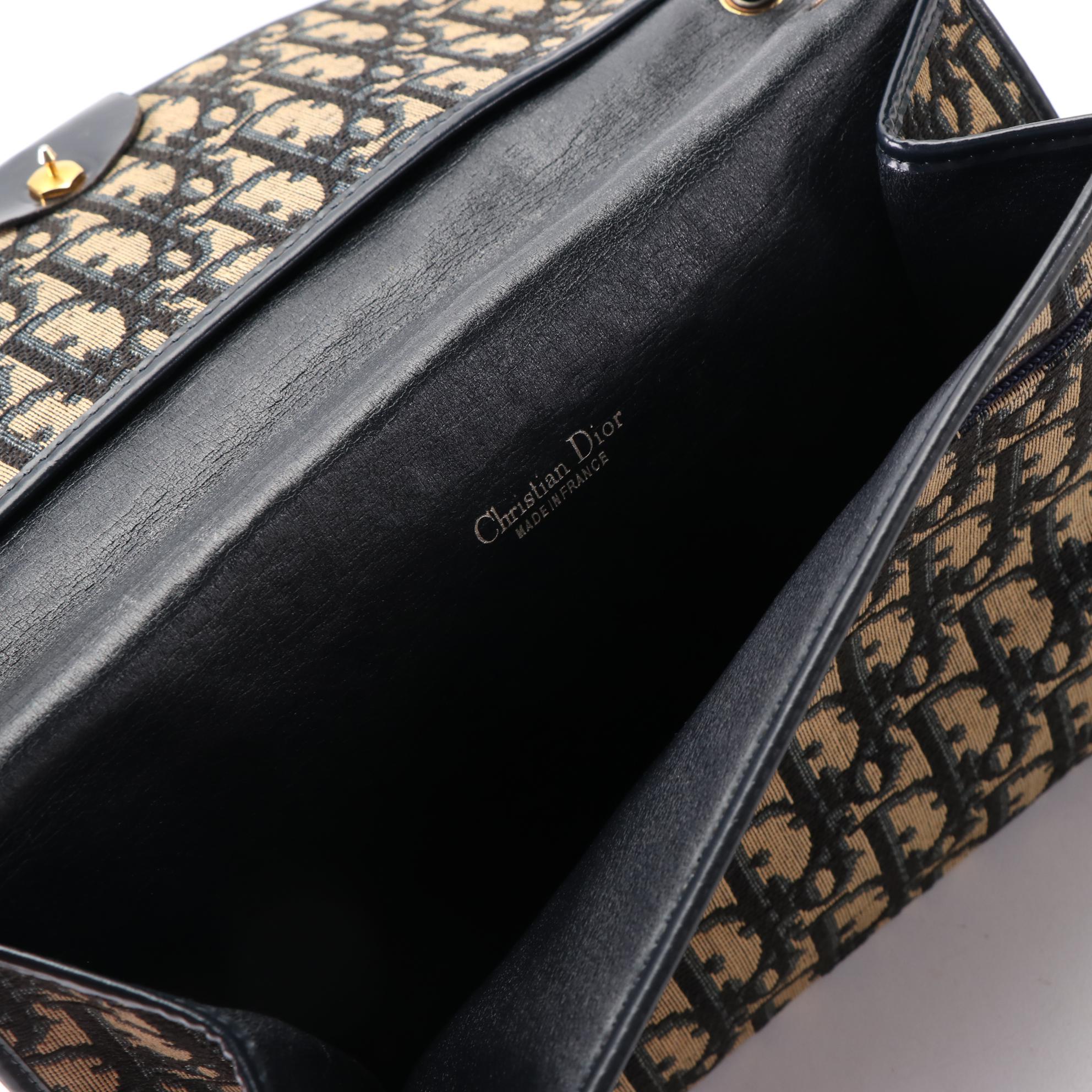Christian Dior Clutch in Dior Oblique Jacquard Canvas and Leather