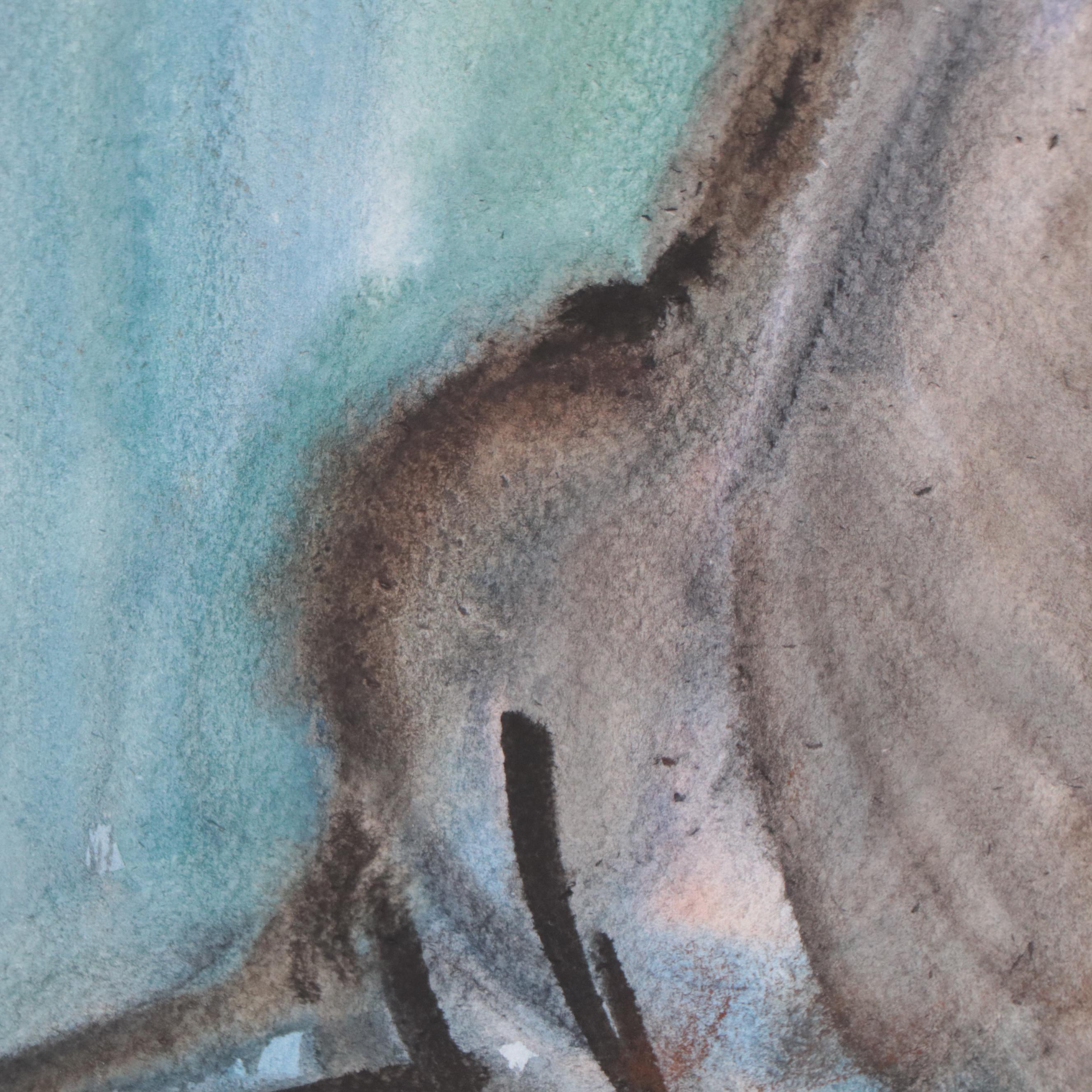 Marina Mozhayeva Watercolor Portrait of Seated Figure, 2013