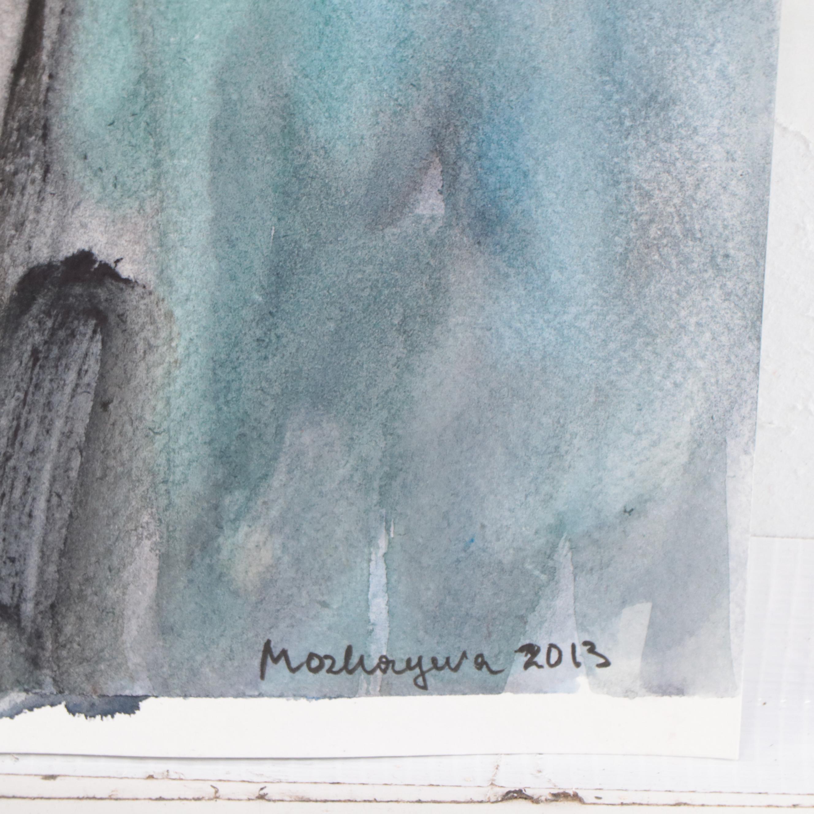 Marina Mozhayeva Watercolor Portrait of Seated Figure, 2013