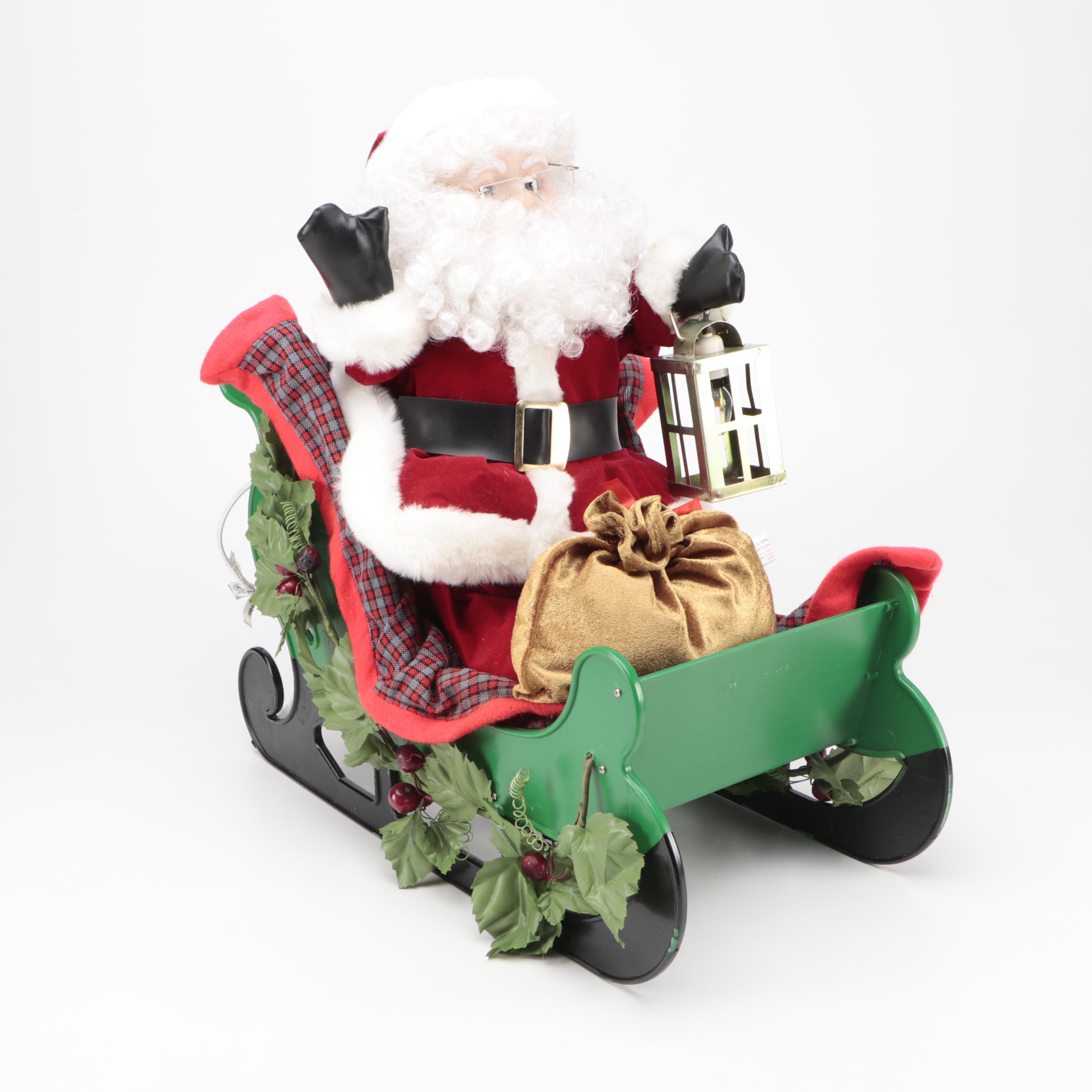 Santa's Best Illuminated Santa and Reindeer