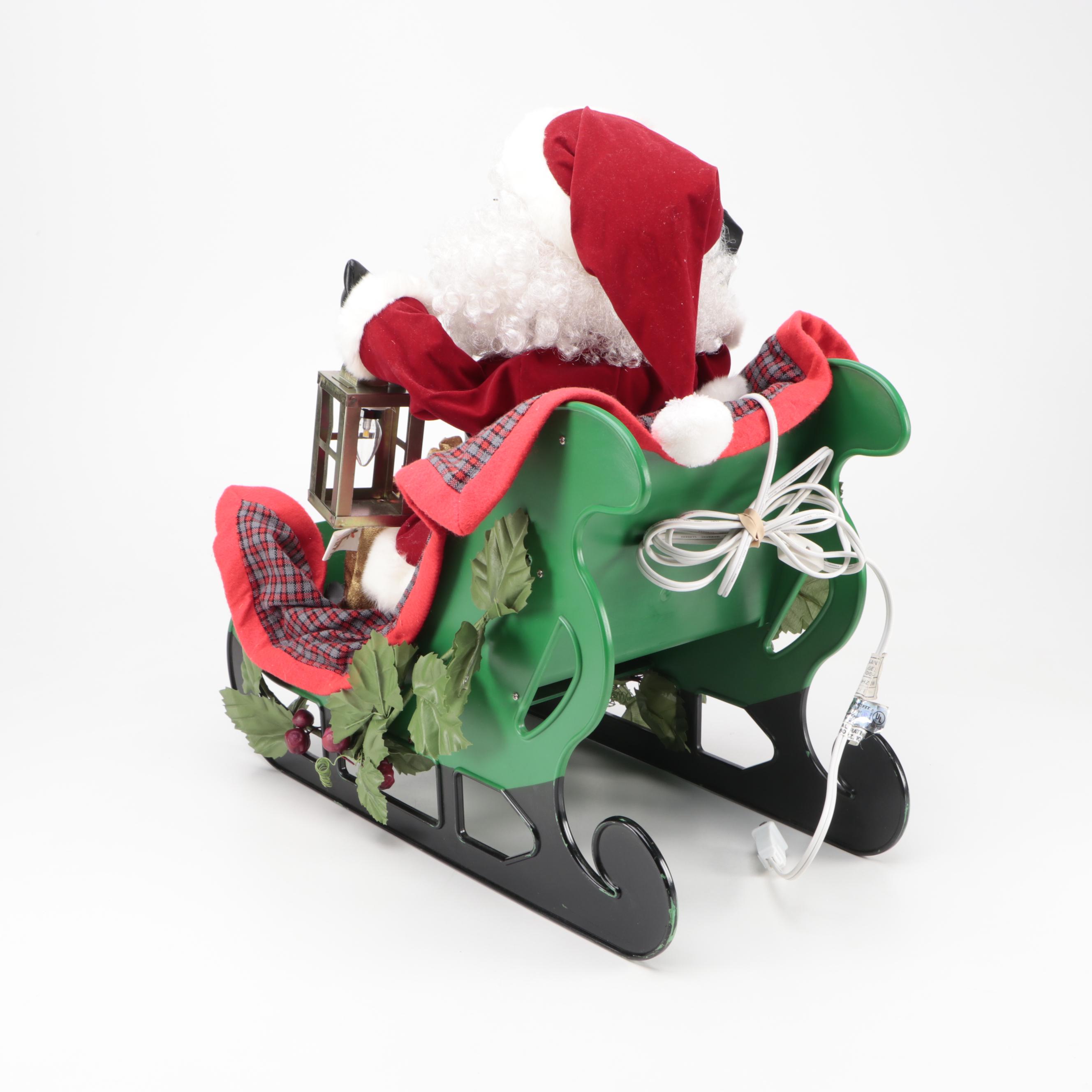 Santa's Best Illuminated Santa and Reindeer