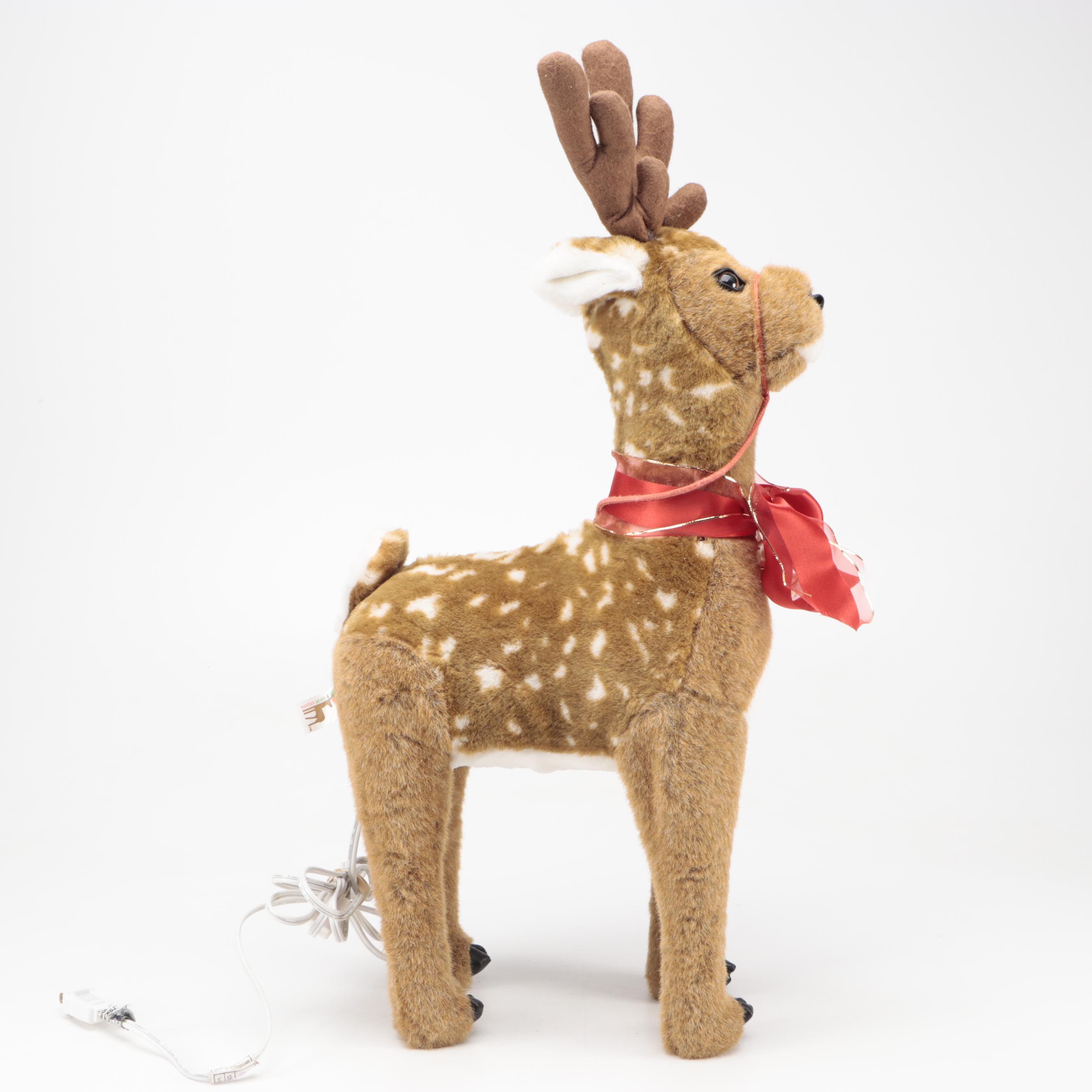 Santa's Best Illuminated Santa and Reindeer