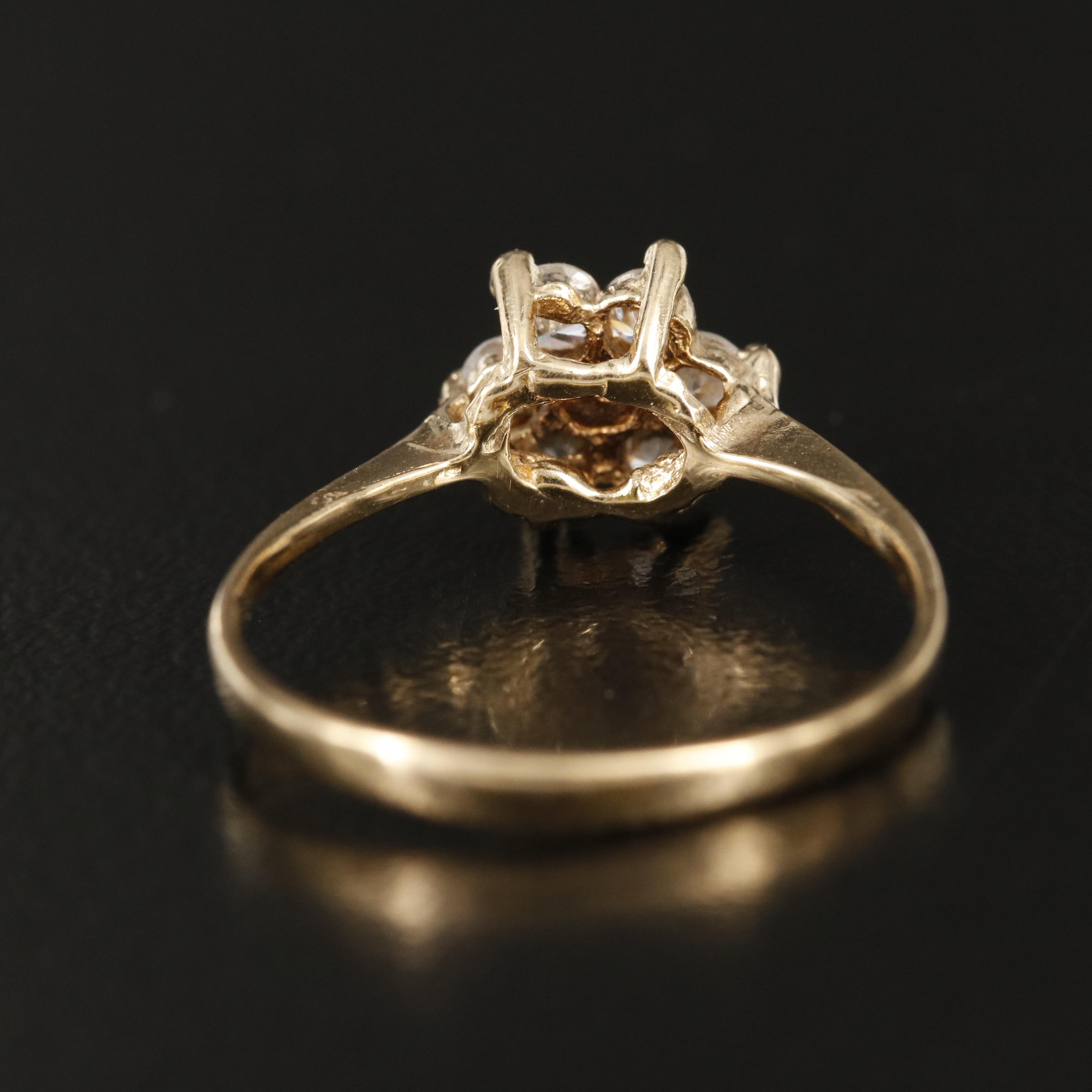 10K Cubic Zirconia Cluster Ring