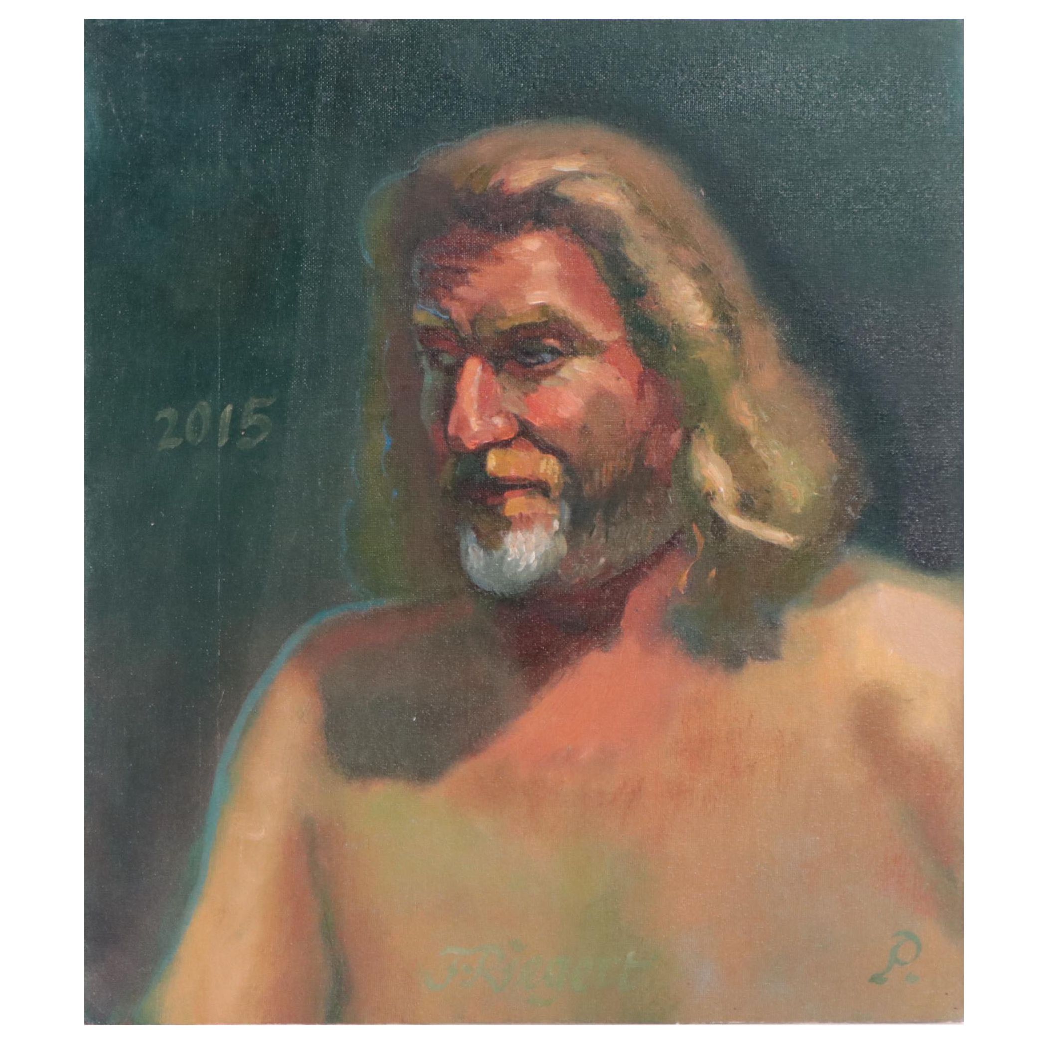William Pfahl Oil Painting "John Riegert Portrait," 2015