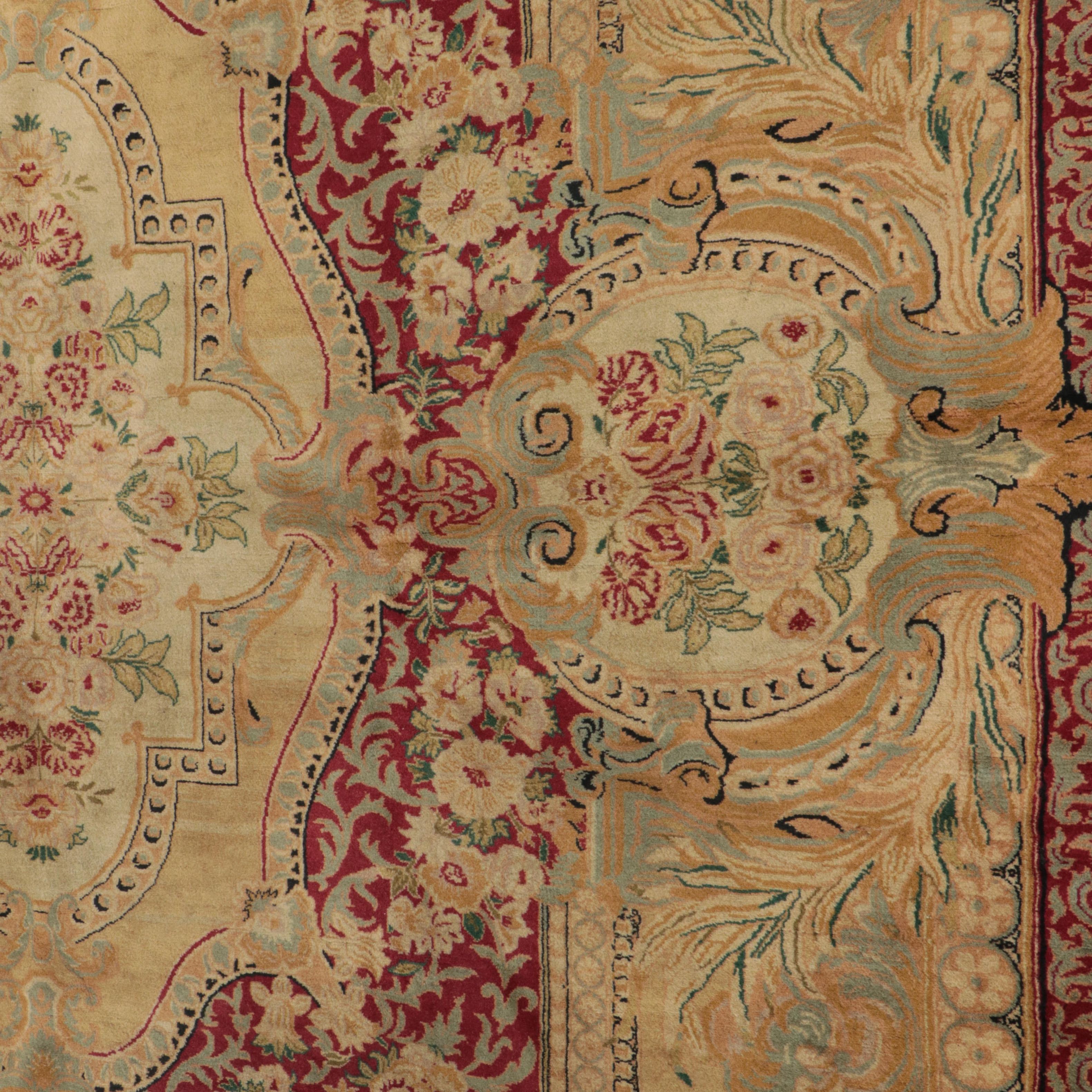 6'1 x 9'3 Hand-Knotted Sino-French Aubusson Style Area Rug