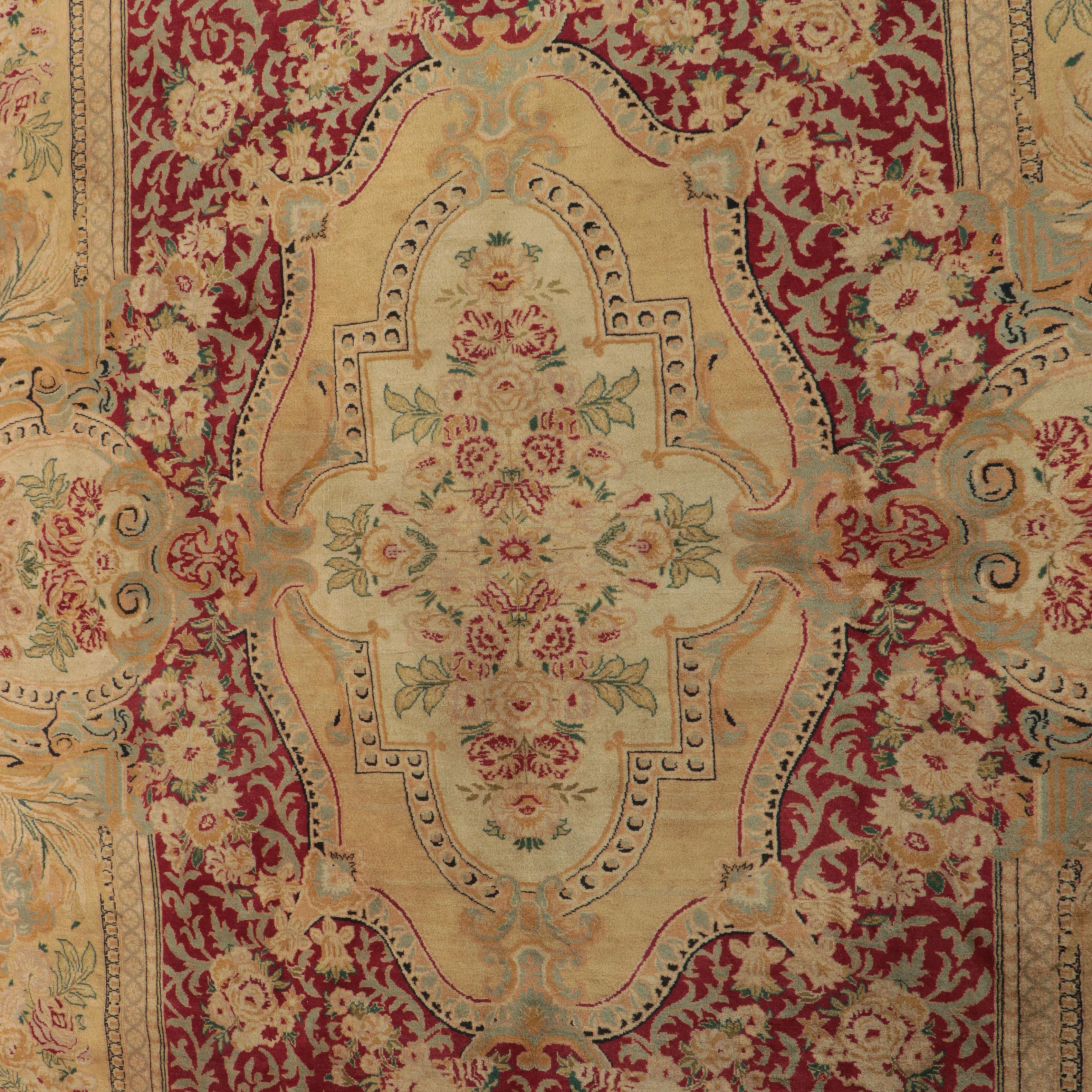 6'1 x 9'3 Hand-Knotted Sino-French Aubusson Style Area Rug
